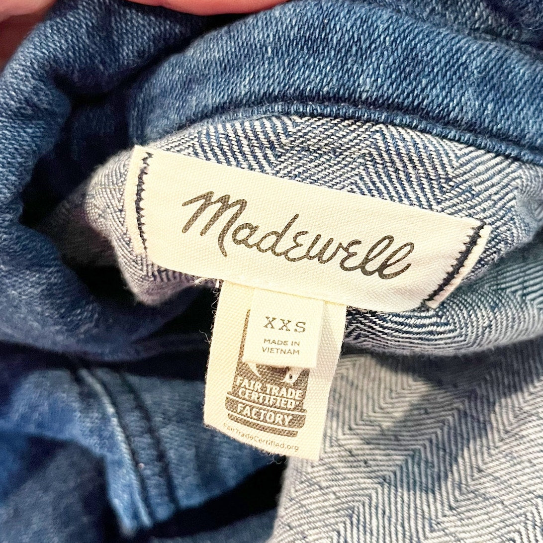 Madewell Cotton Double Weave Denim Shirt Jacket Shacket Blue XXS