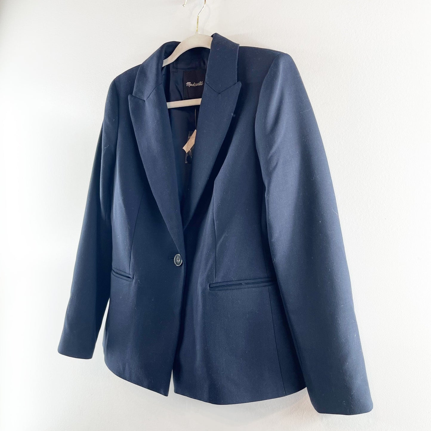 Madewell Alston Wool Blend Blazer Suit Jacket Navy Blue 8