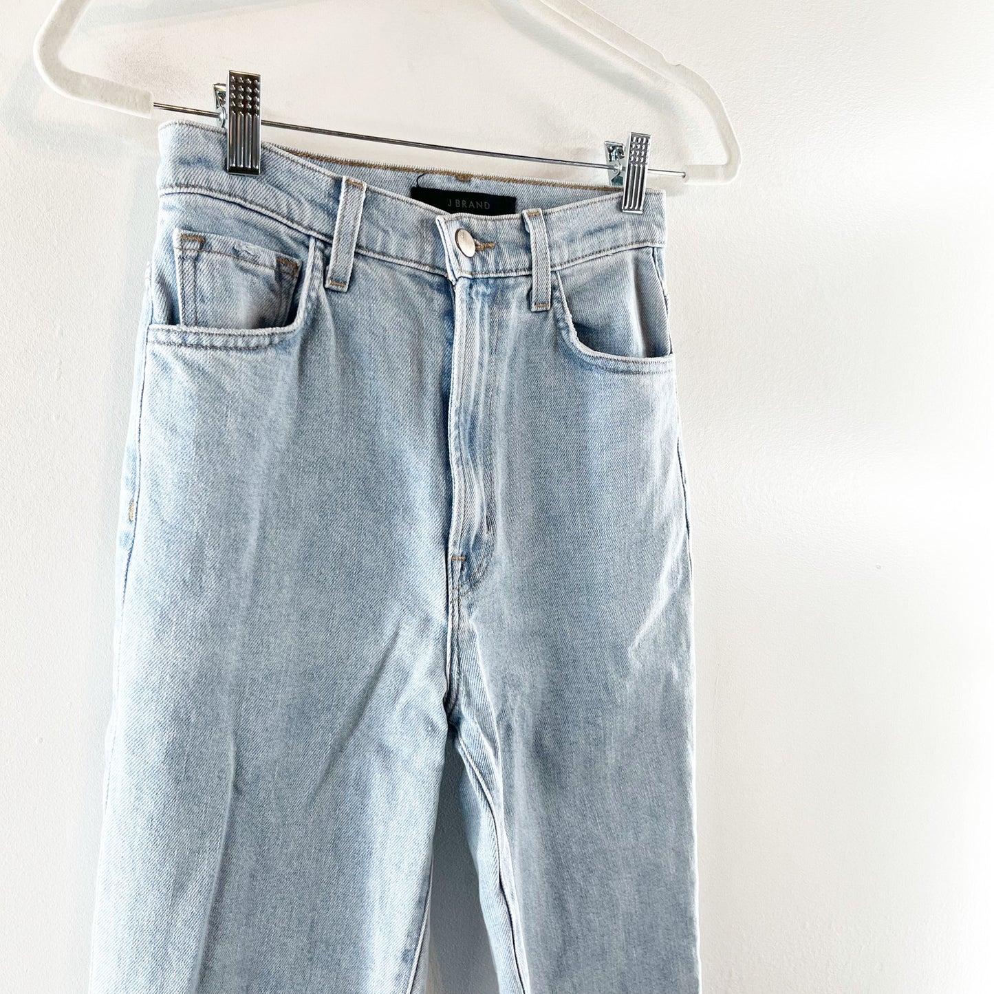 J. Crew High Rise Runway Bootcut Raw Hem Jeans in Gigi Raze Blue 25