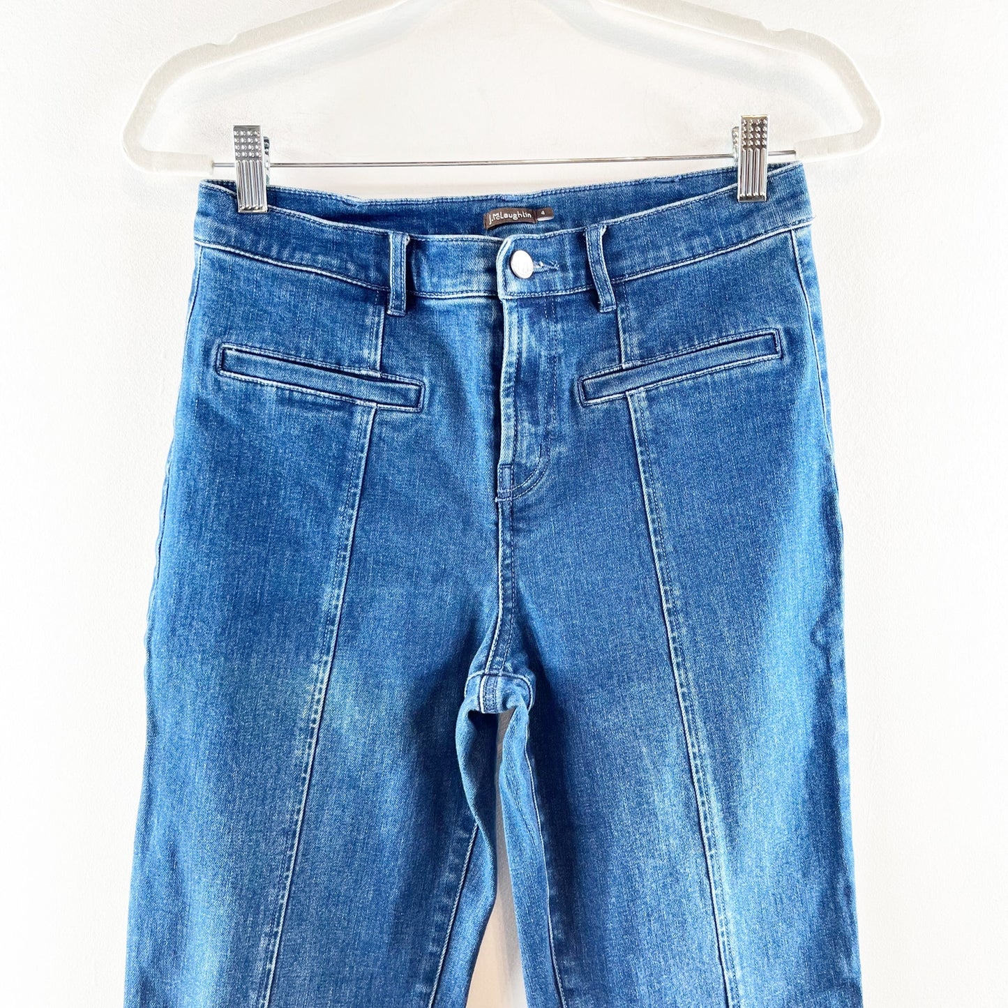 J. Mclaughlin High Rise Seamed Front Emmie Bootcut Jeans Dark Wash Blue 4