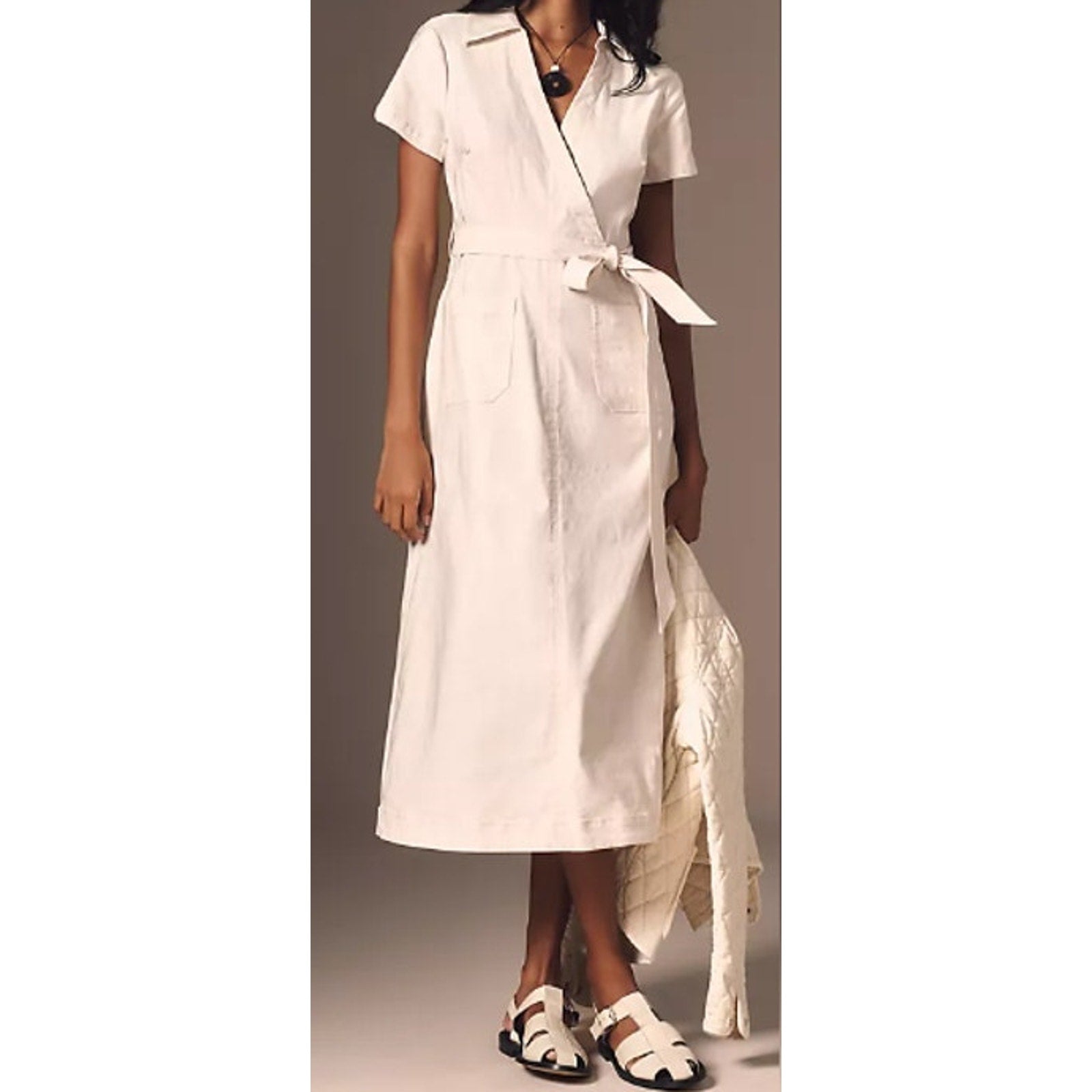anthropologie white midi dress Eyelet In - 40% Off Daily Practice By Anthropologie Poncho