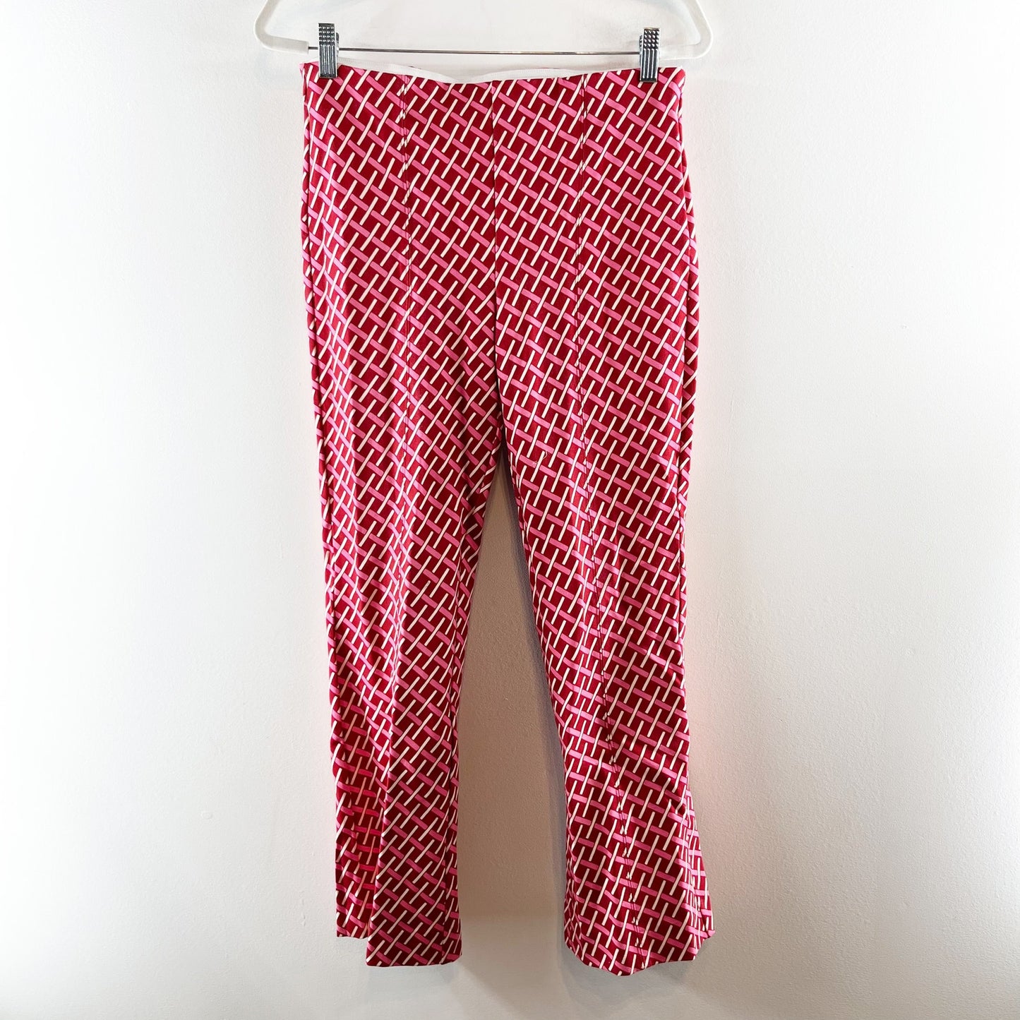 Maeve Anthropologie Margot Cropped Pull On Kick Flare Pants Red Pink Small