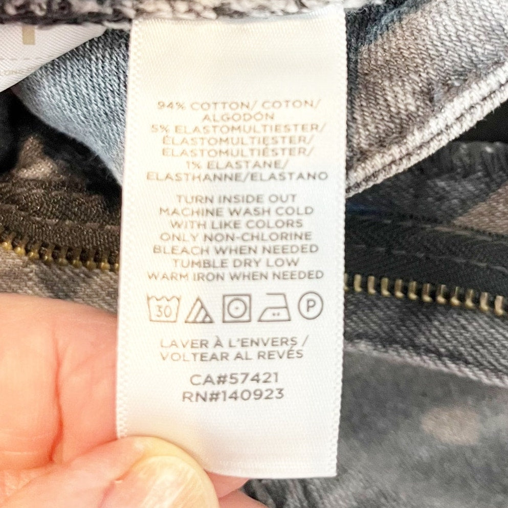 LOFT The High Rise Curvy Kick Crop Jeans Gray Black Wash 27 / 4