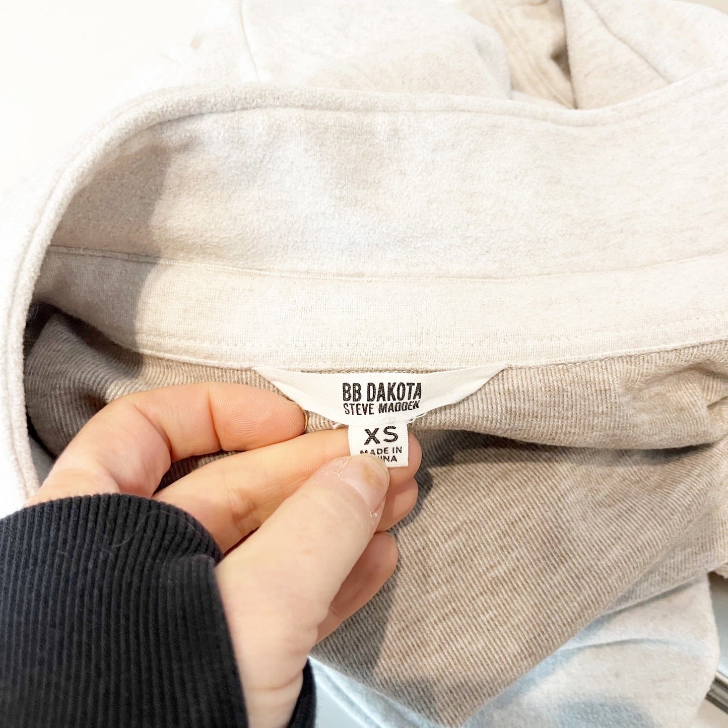 BB Dakota by Steve Madden Daily Grind Long Sleeve Shacket Jacket Oat Tan XS