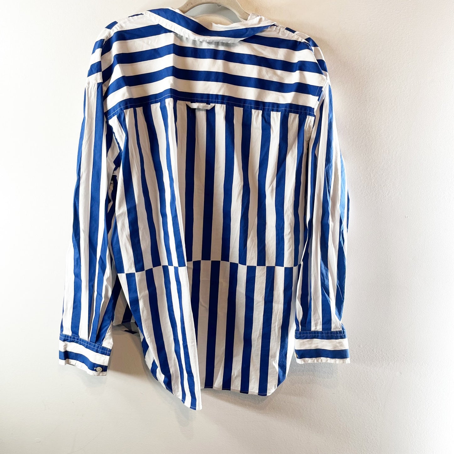 AYR The Deep End Button Down Shirt Marais Blue Regatta Stripes XL