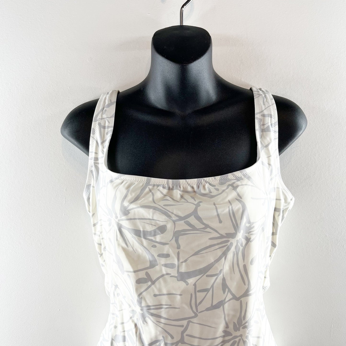 Madewell Square-Neck Tank One-Piece Swimsuit Lighthouse Cool Fog White Medium