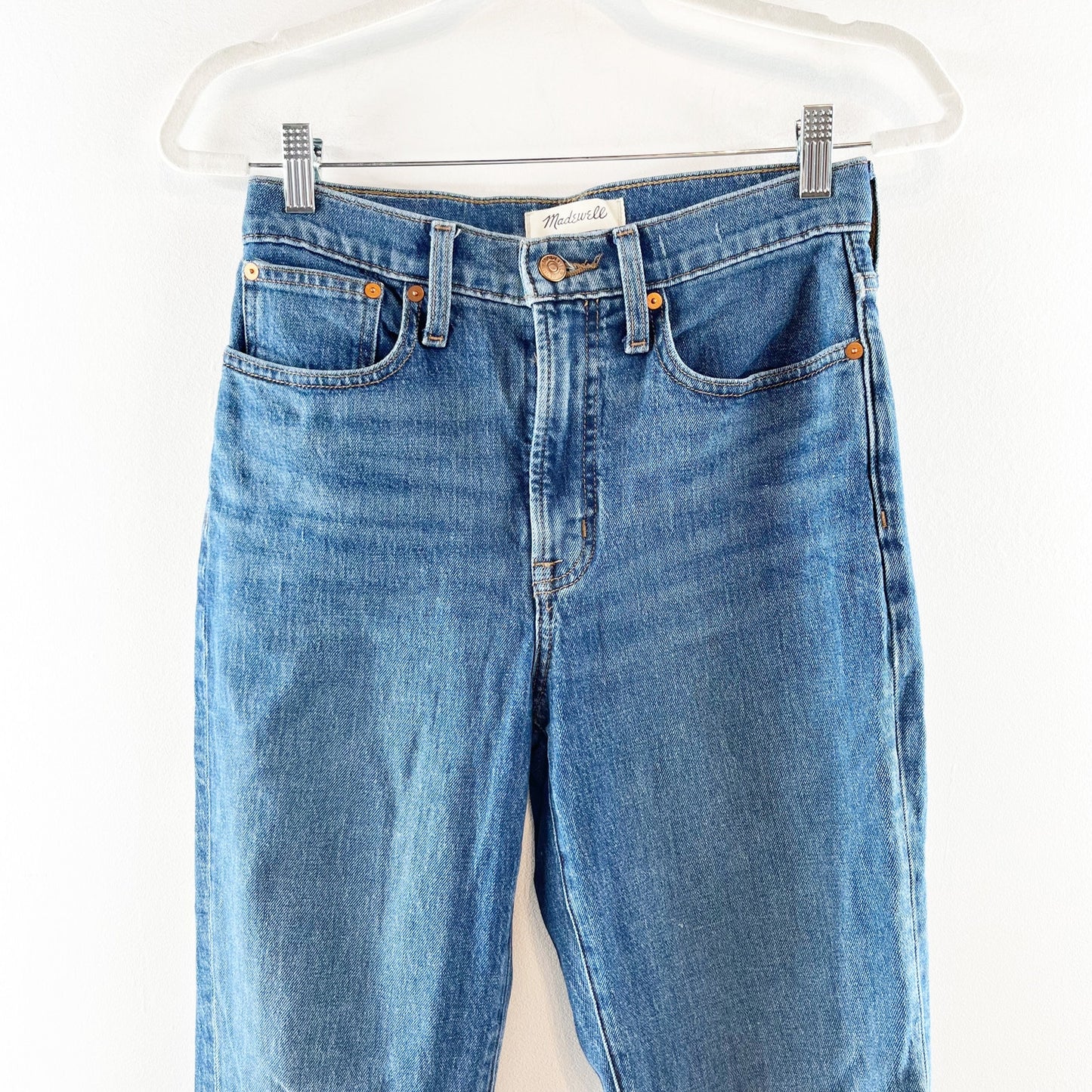 Madewell High Rise Raw Hem Perfect Vintage Jeans Blue 25