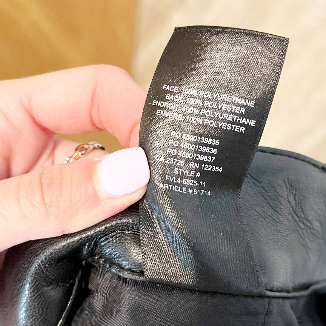 Wilfred Aritzia Faux Leather High Rise Modern Cargo Pants Black 12 / 31