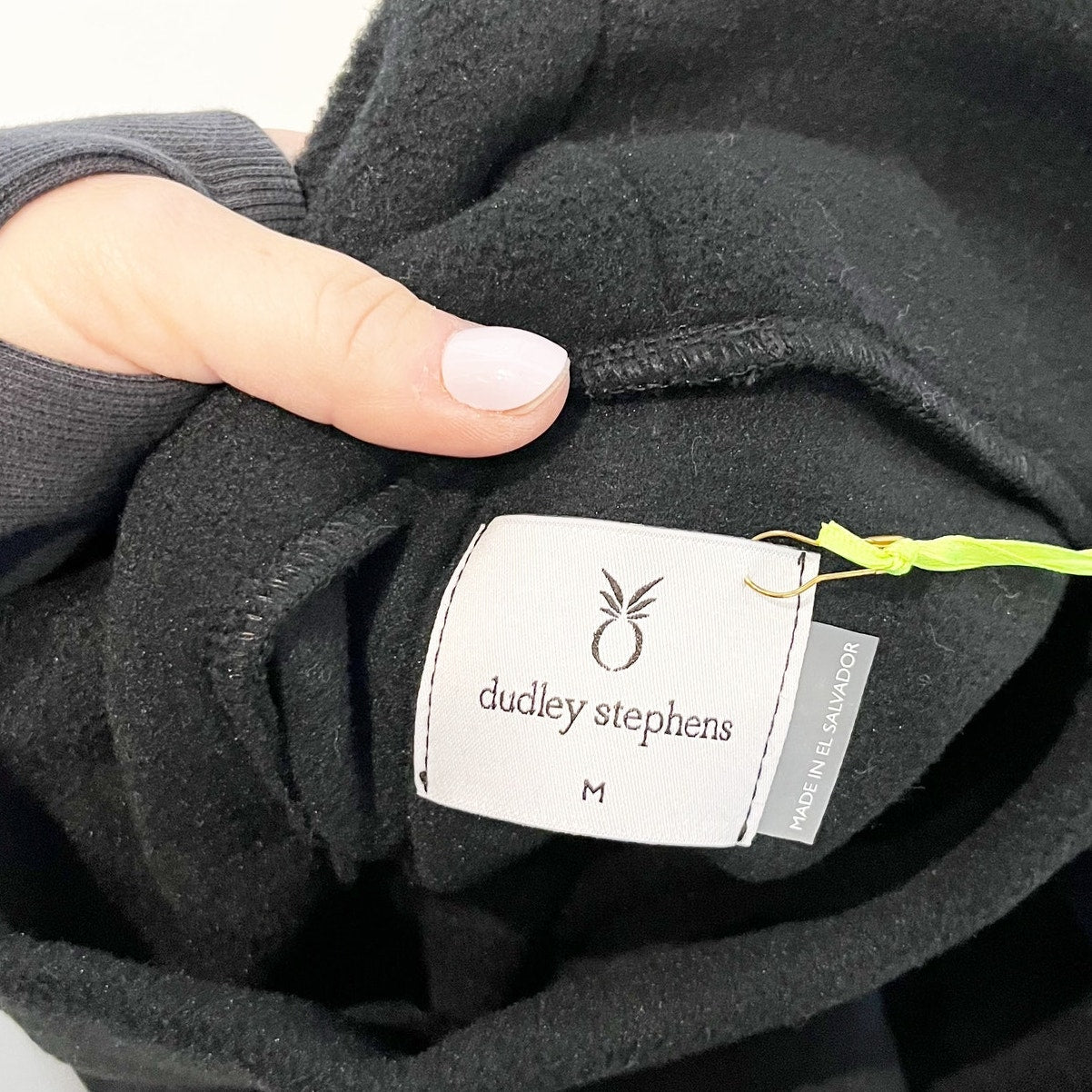 Dudley Stephens Fleece Cobble Hill Turtleneck Tunic Sweatshirt Black Medium
