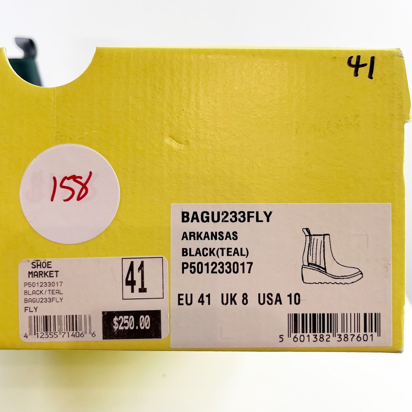 Fly London Leather Arkansas Wedge Pull On Boots Booties Black 10