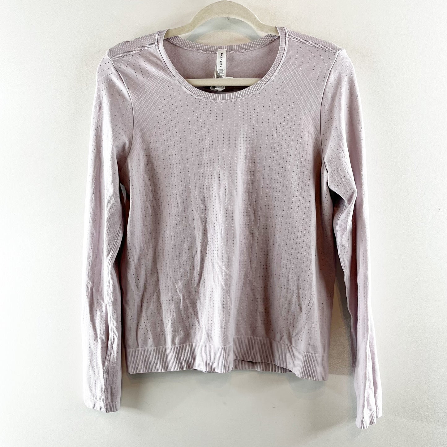 Athleta In Motion Seamless Long Sleeve Activewear T-Shirt Top Light Purple M