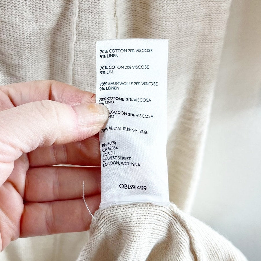 Free People Beach Long Sleeve El Topo Sweater Henley Maxi Dress Cream Small