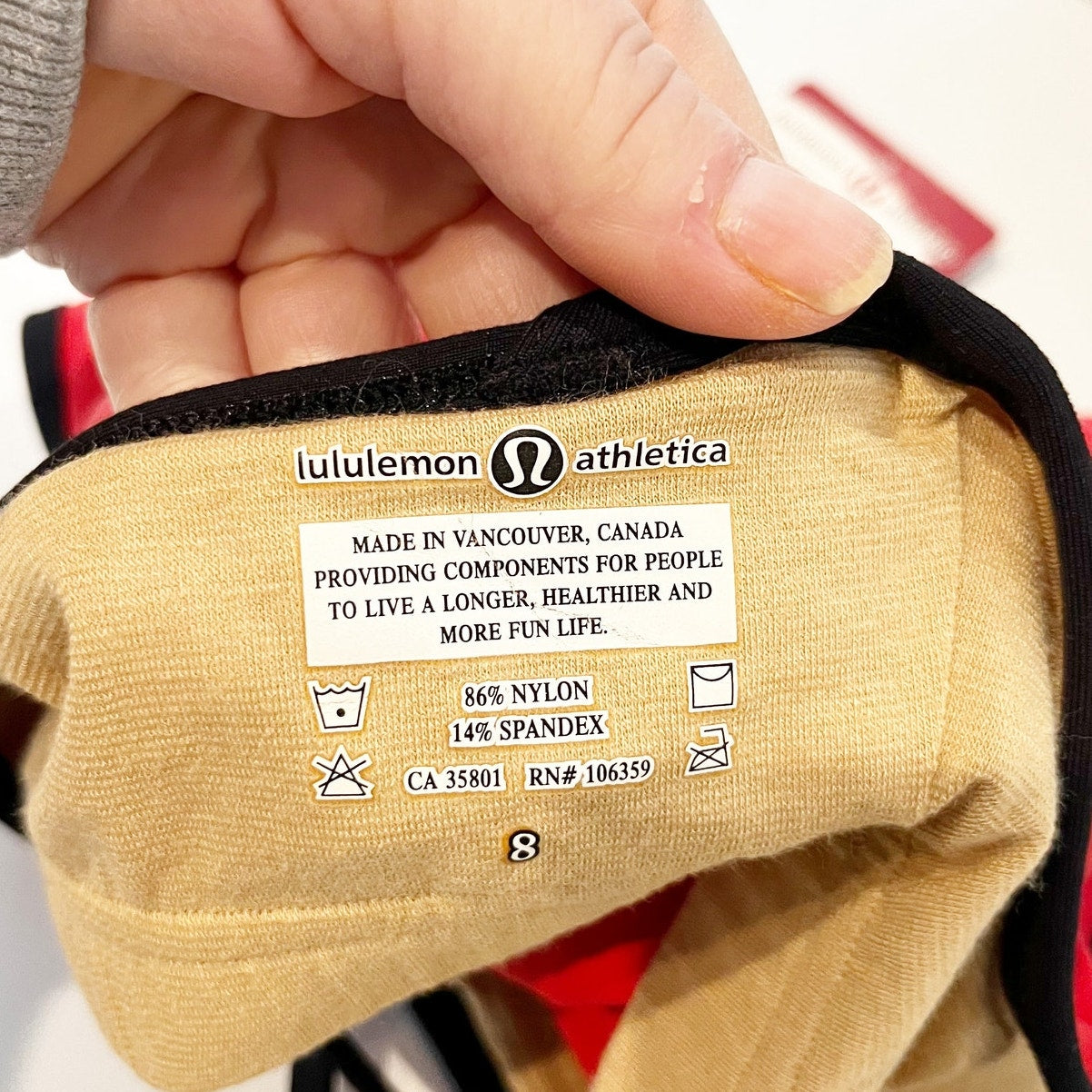 Lululemon Power Y Tank Top Red Black 8