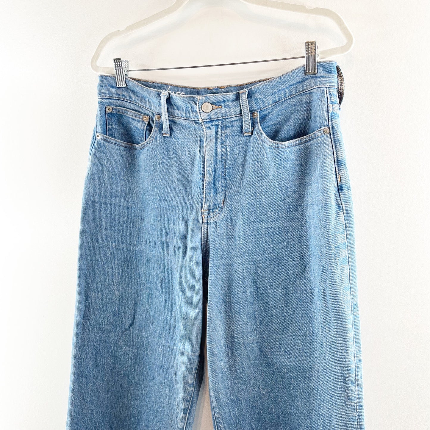 J. Crew Slim High Rise Wide Leg Jeans Light Indigo Wash Blue 30 / 10