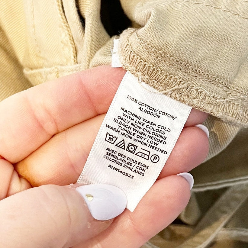 LOFT High Rise Belted Stovepipe Wide Leg Trouser Khaki Pants in Twill Tan 10