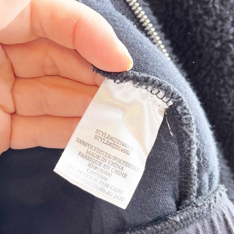 Z Supply Dakota Dropped Shoulder Full Zip Winter Sherpa Jacket Navy Small