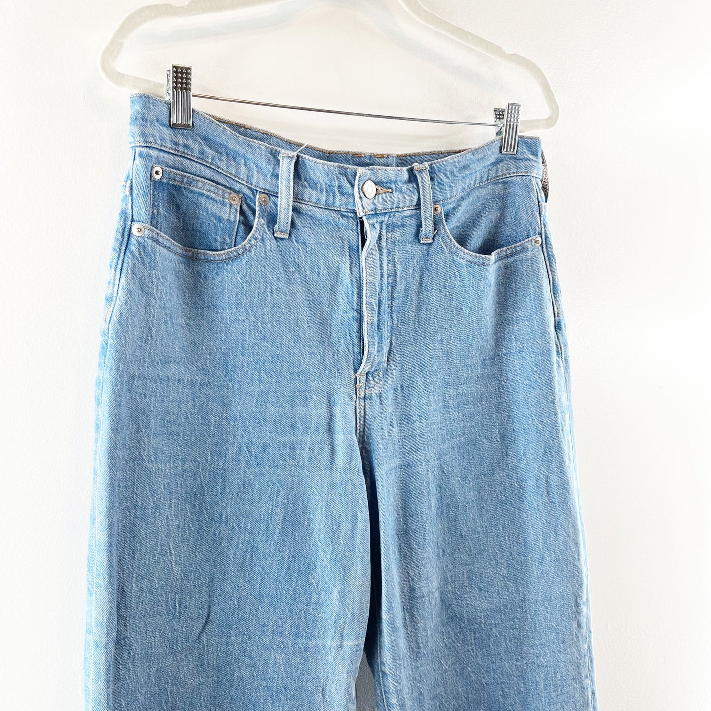 J. Crew Slim High Rise Wide Leg Jeans Light Indigo Wash Blue 30 / 10