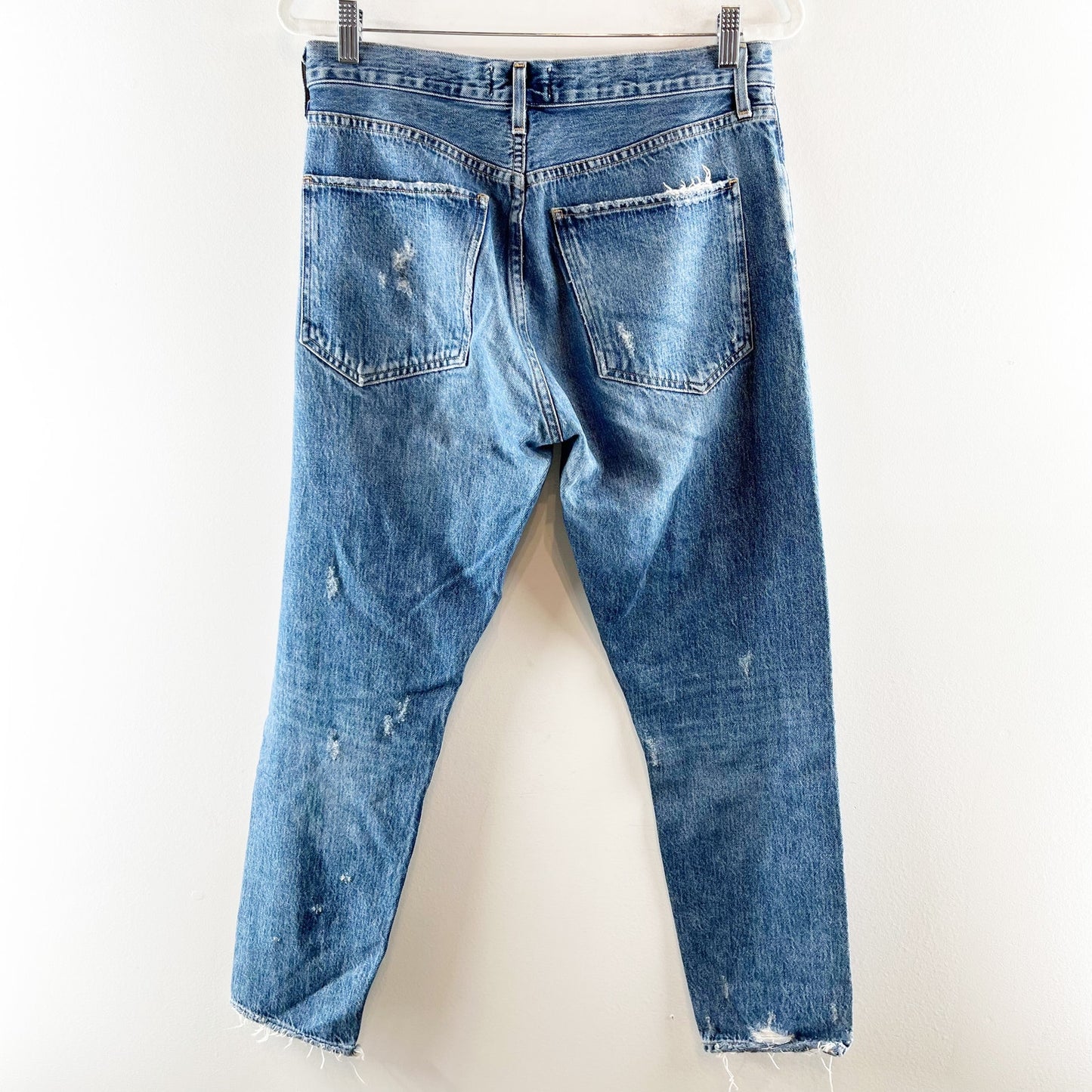 AGOLDE Jamie High Rise Chewed Hem Ankle Slim Skinny Jeans Blue 29 / 8