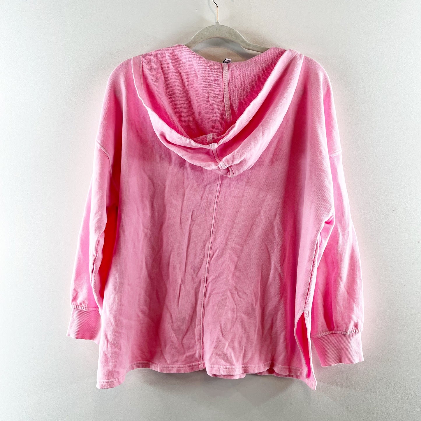 Old Navy Oversized French Terry Hooded Sweatshirt Neon Pink Small