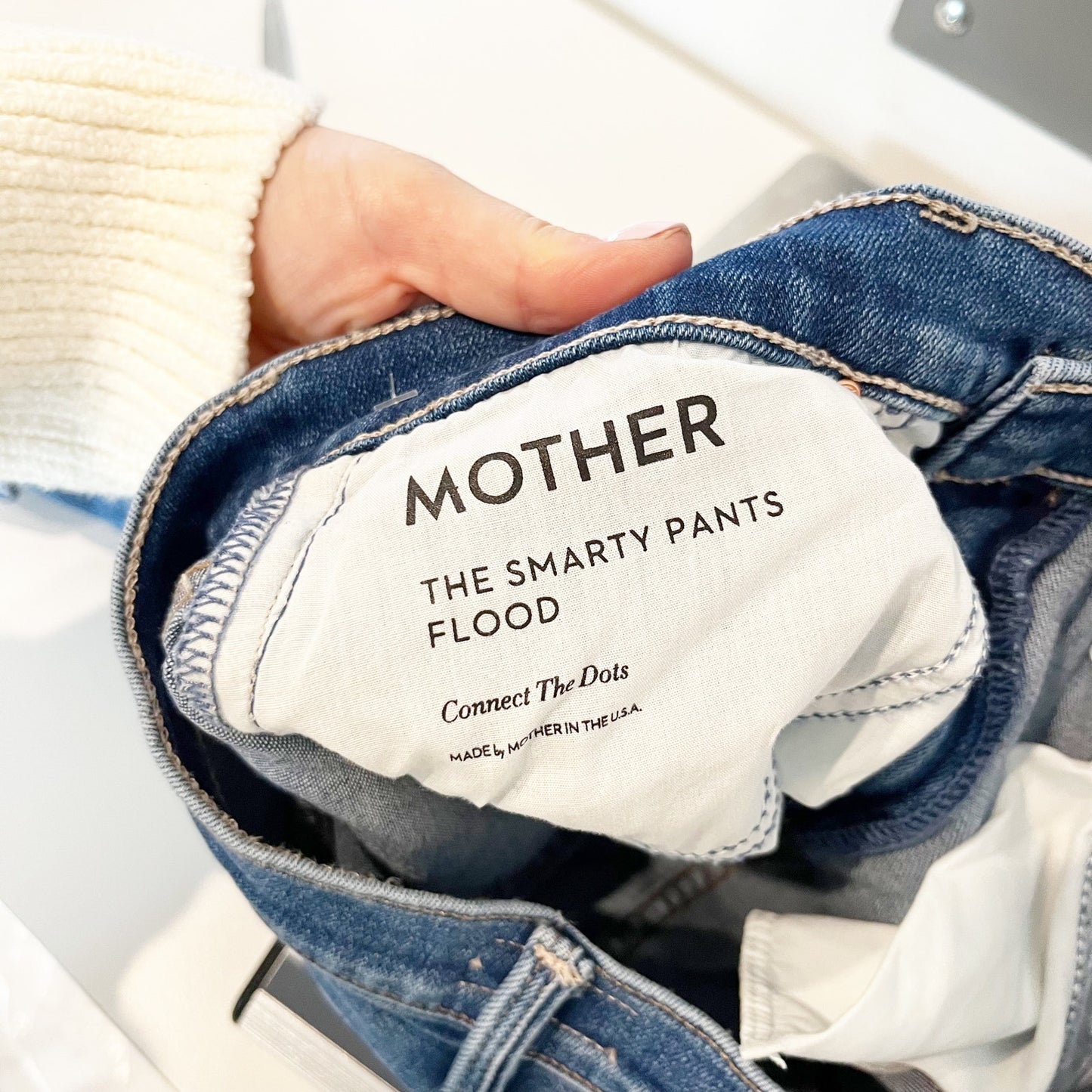 Mother The Smarty Pants Flood Mid Rise Straight Leg Jeans Connect The Dots 26