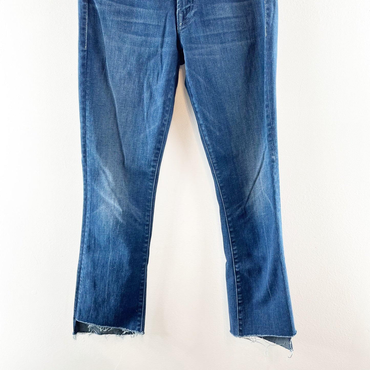 Mother The Insider Crop Step Fray High Rise Jeans Good For You Blue 26