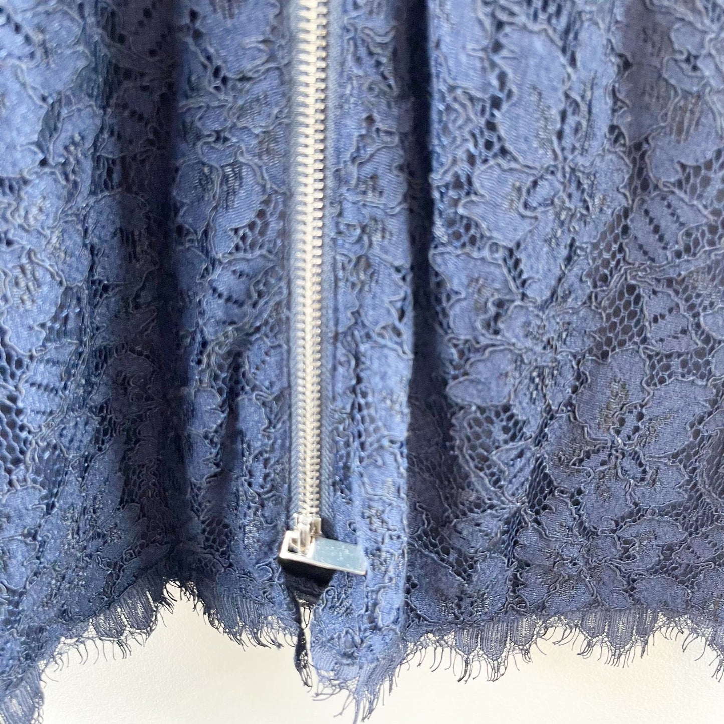 Diane Von Furstenberg Zarita Scoop Lace Mini Dress Navy Blue 6