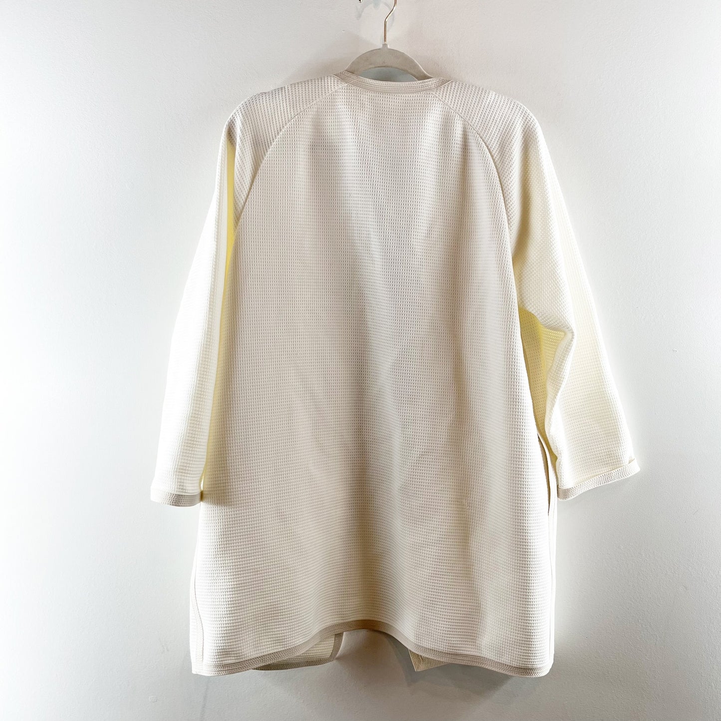 Lafayette 148 New York Long Sleeve Open Waffle Knit Jacket Blazer White Small