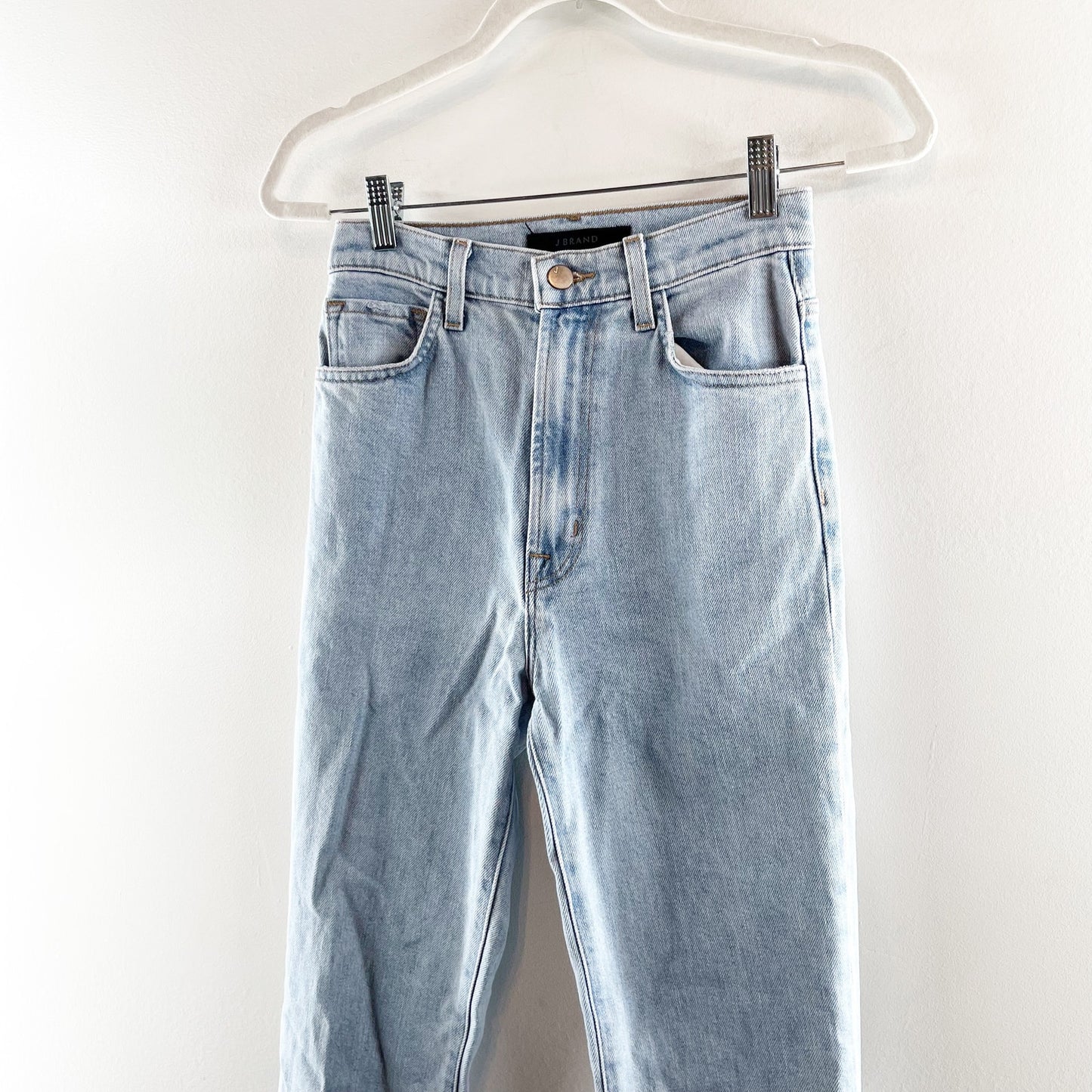 J. Crew High Rise Runway Bootcut Raw Hem Jeans in Gigi Raze Blue 25
