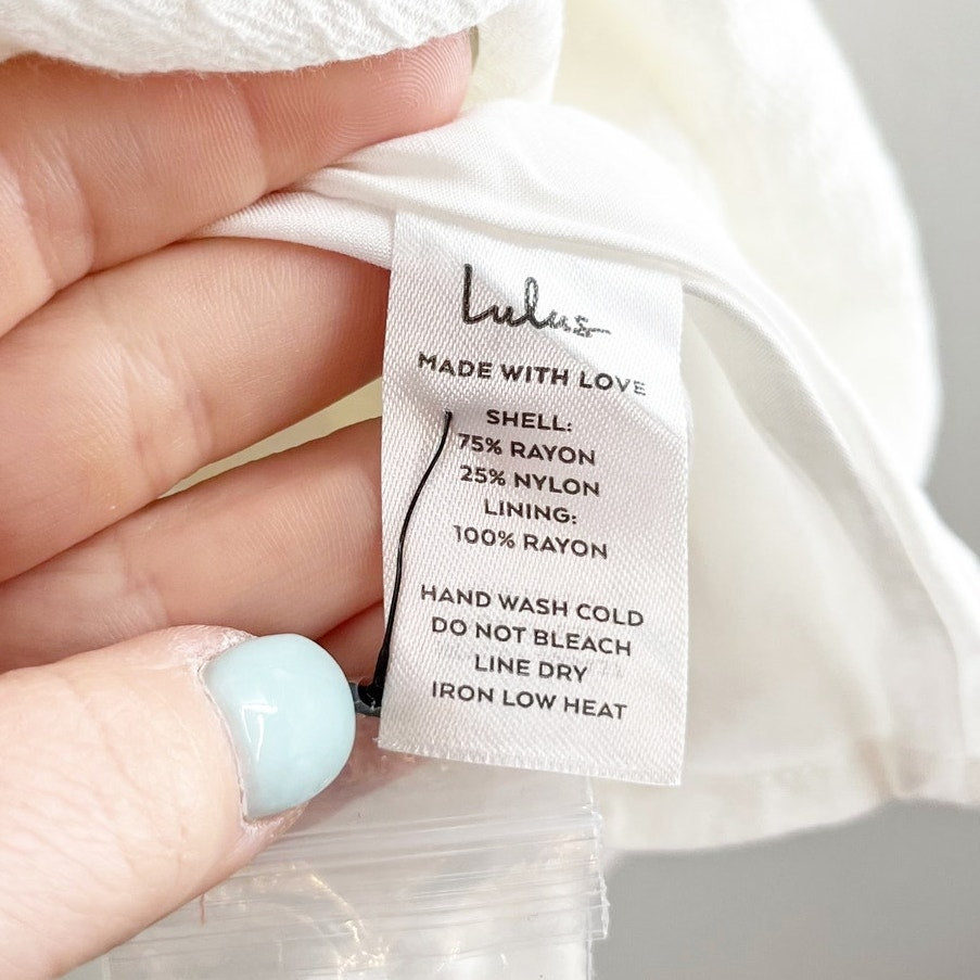 Lulus Delightfully Dainty White Tie-Strap Babydoll Mini Dress White Medium