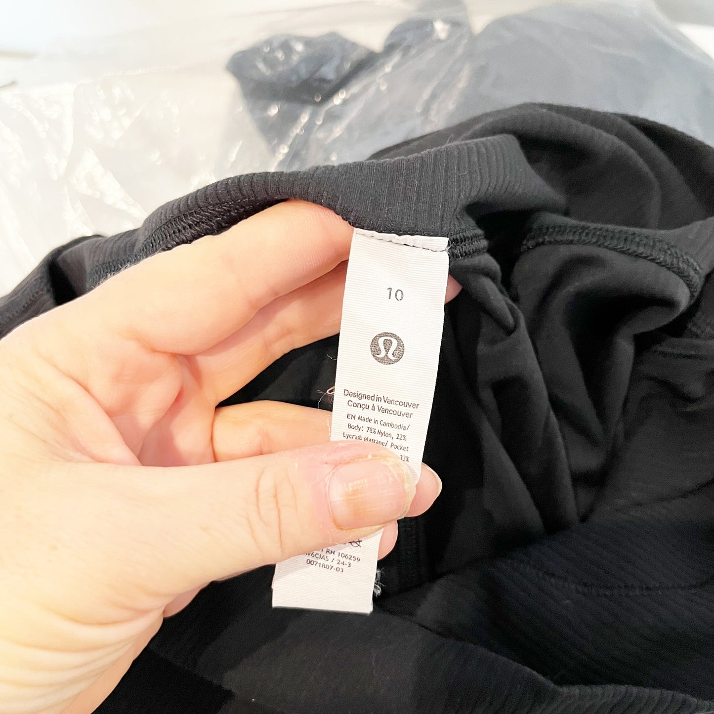 Lululemon Align Ribbed High-Rise Crop Leggings Pants 23" Black 10