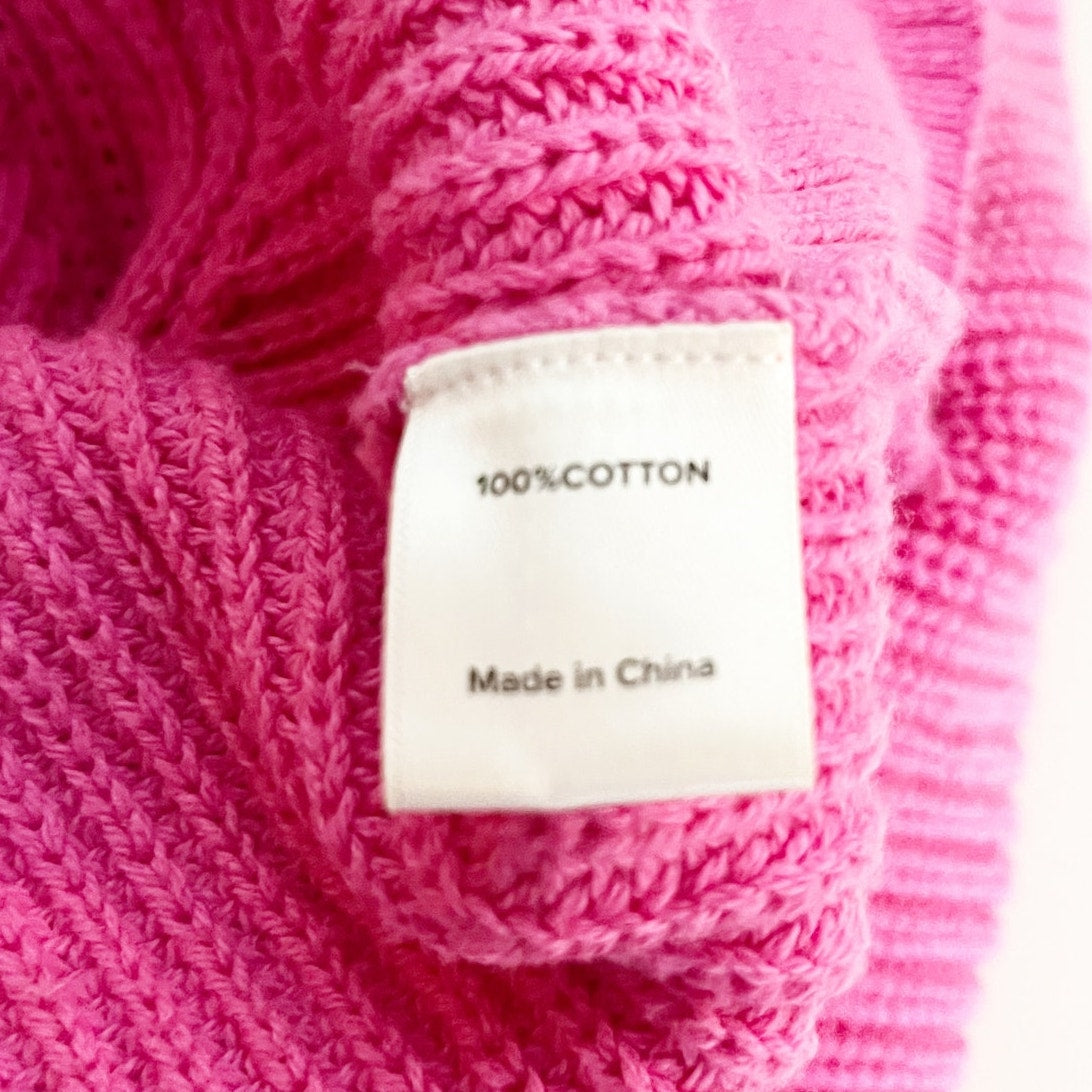 Evereve Long Sleeve Button Up Ribbed Cotton Cardigan Sweater Pink XS