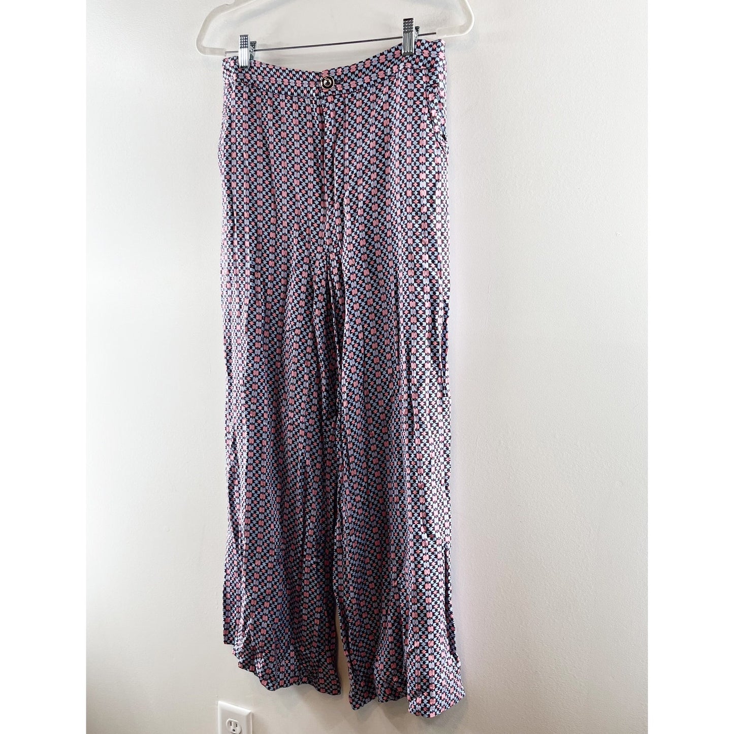 Maeve by Anthropologie High Waisted Wide-Leg Trouser Pants Purple 12