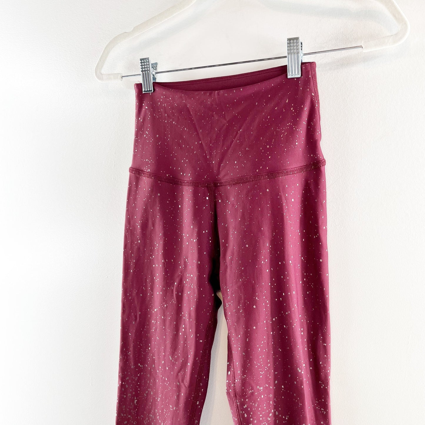 Beyond Yoga Alloy Ombre Speckled Metallic High Rise Leggings Maroon Red Small