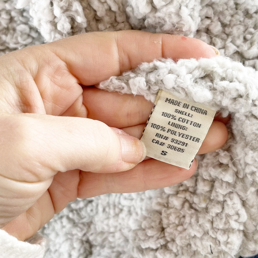 Dylan Sherpa Lined Snap Button Plaid Vest Blue Red Small