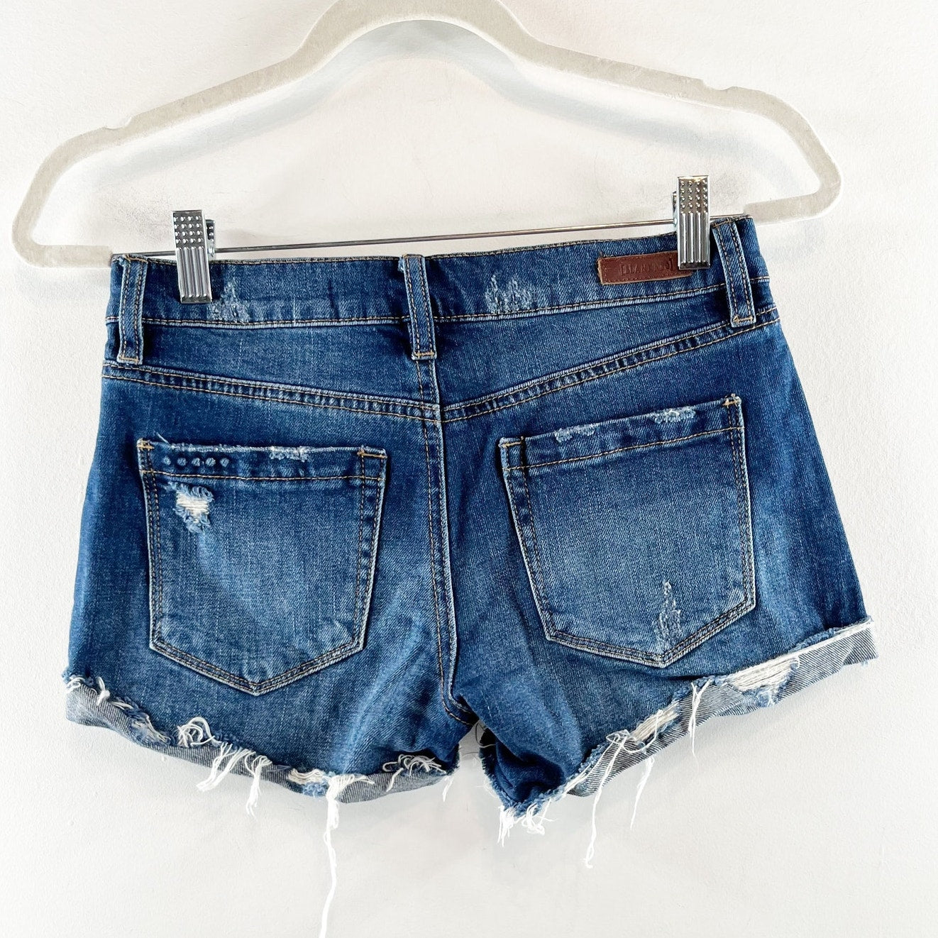 Blank NYC The Fulton Distressed Cutoff Mid Rise Jean Shorts Blue 25