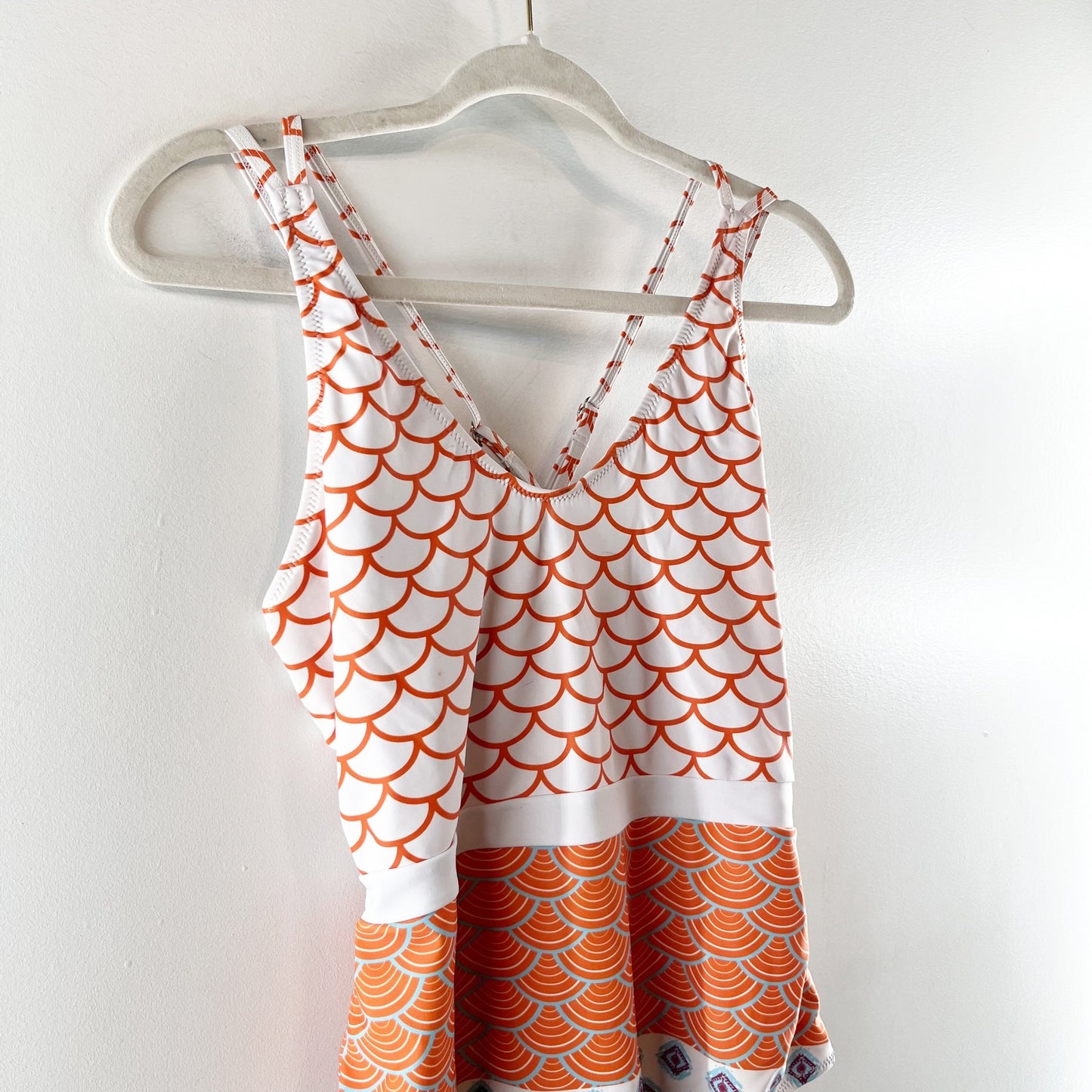 Cupshe Boho Print Strappy Back One Piece Full Coverage Bathing Suit Orange XL