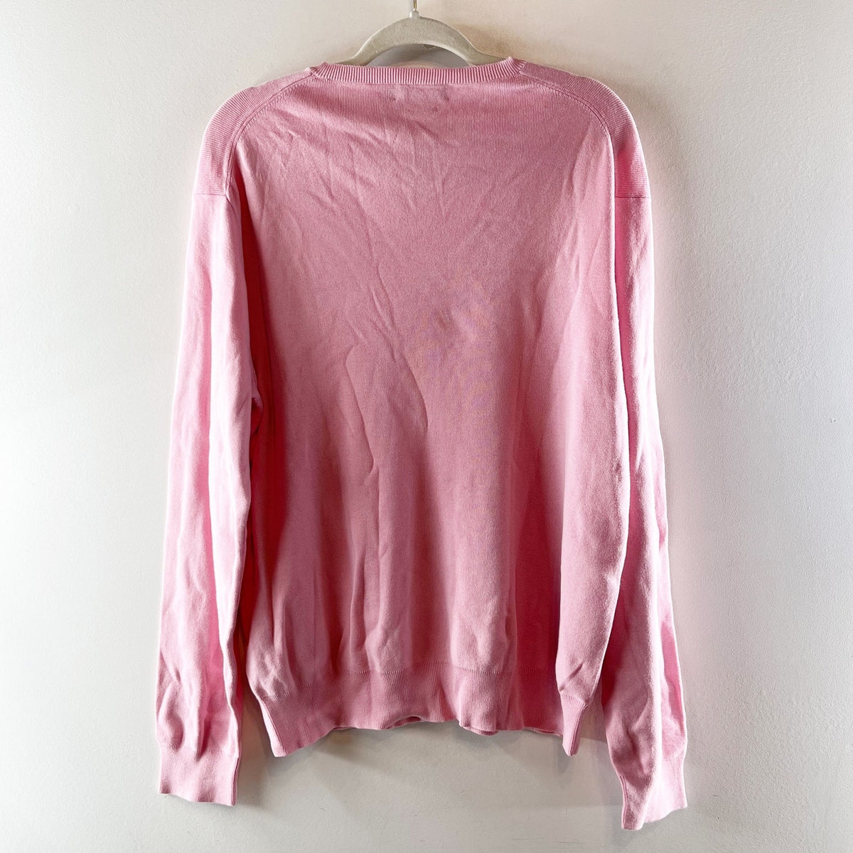 Polo Ralph Lauren V Neck Pima Cotton Long Sleeve Pullover Sweater Pink XL