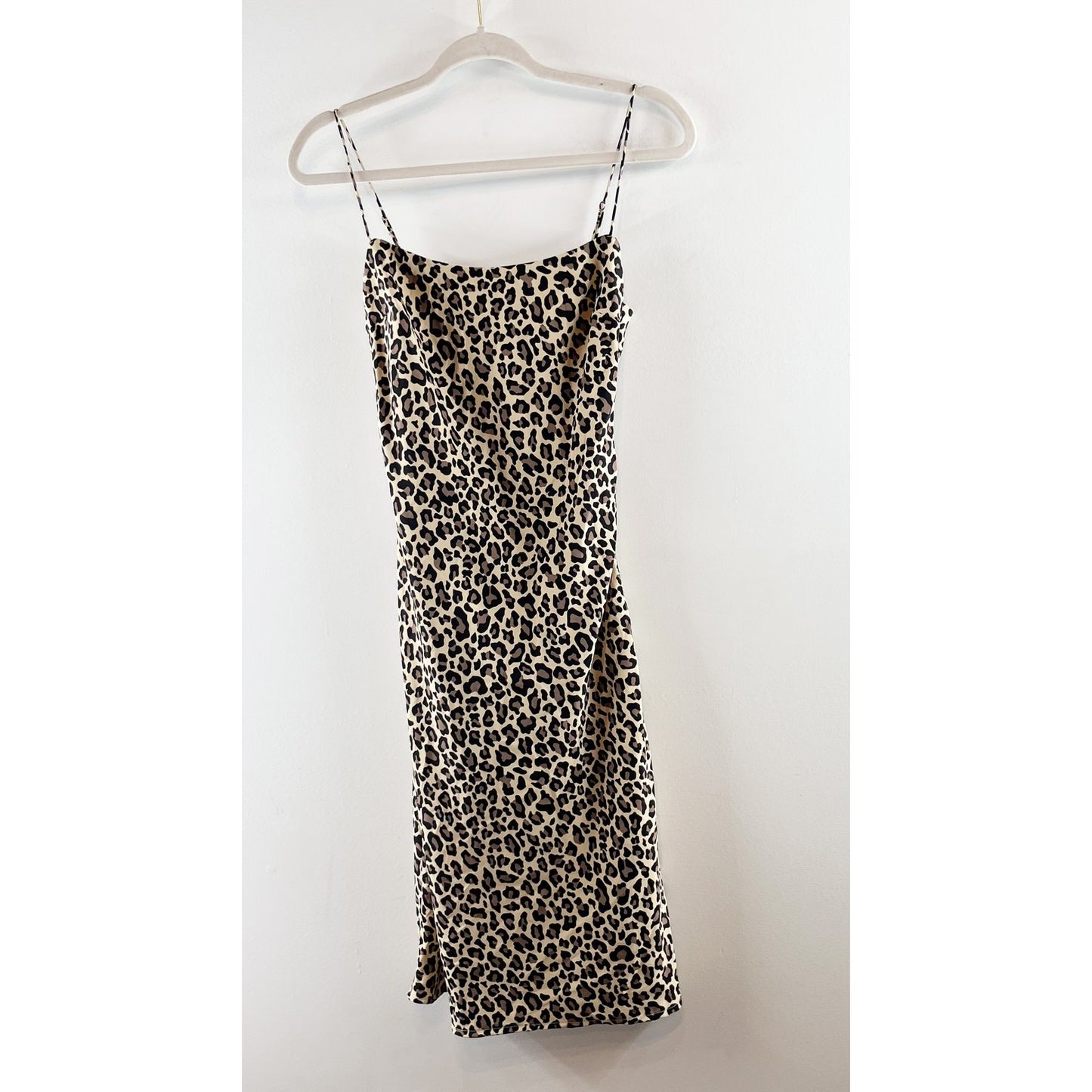 Abercrombie & Fitch The Julia Slip Midi Dress Leopard XS