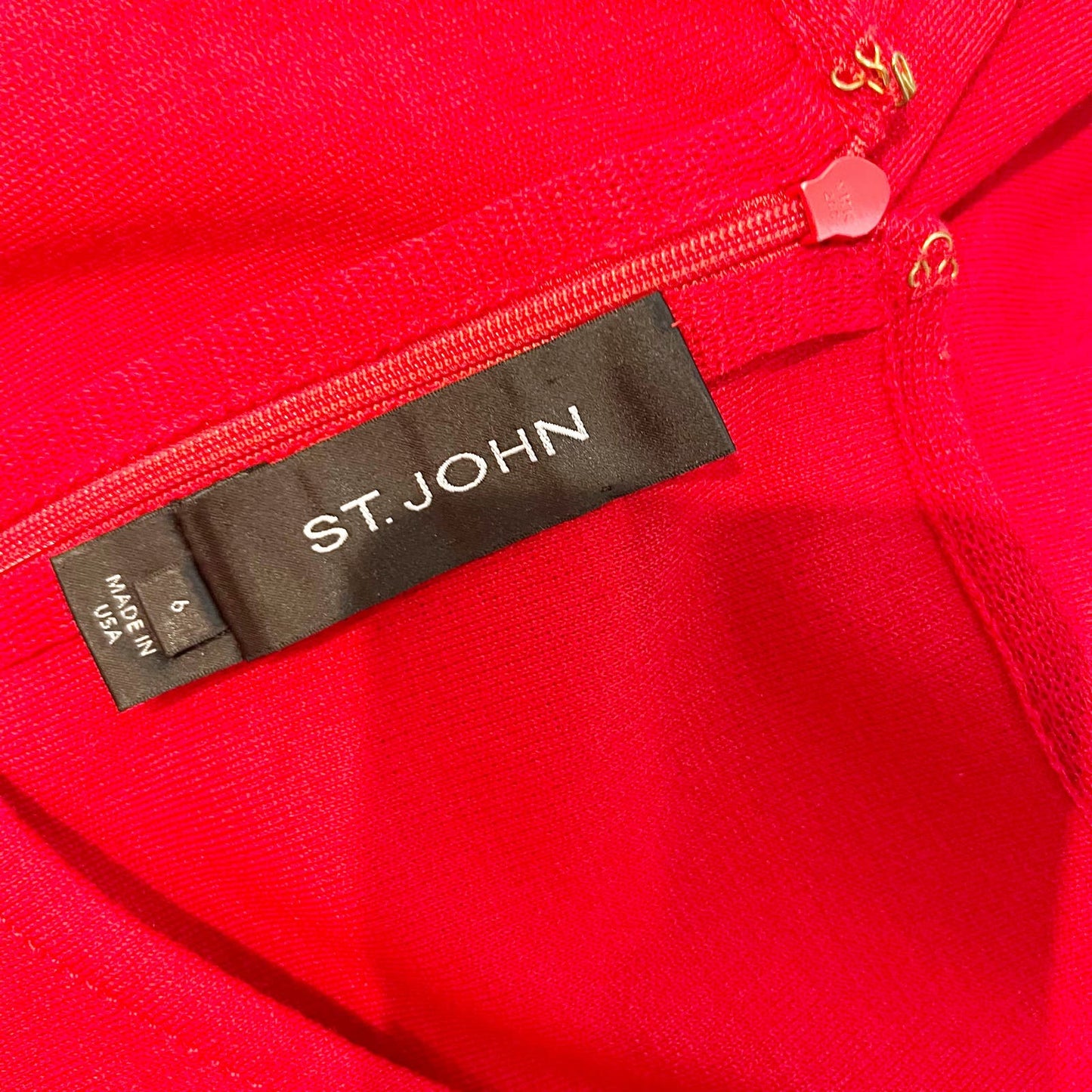 St. John Scoopneck Cap Sleeve Wool Blend Mini Dress Red 6