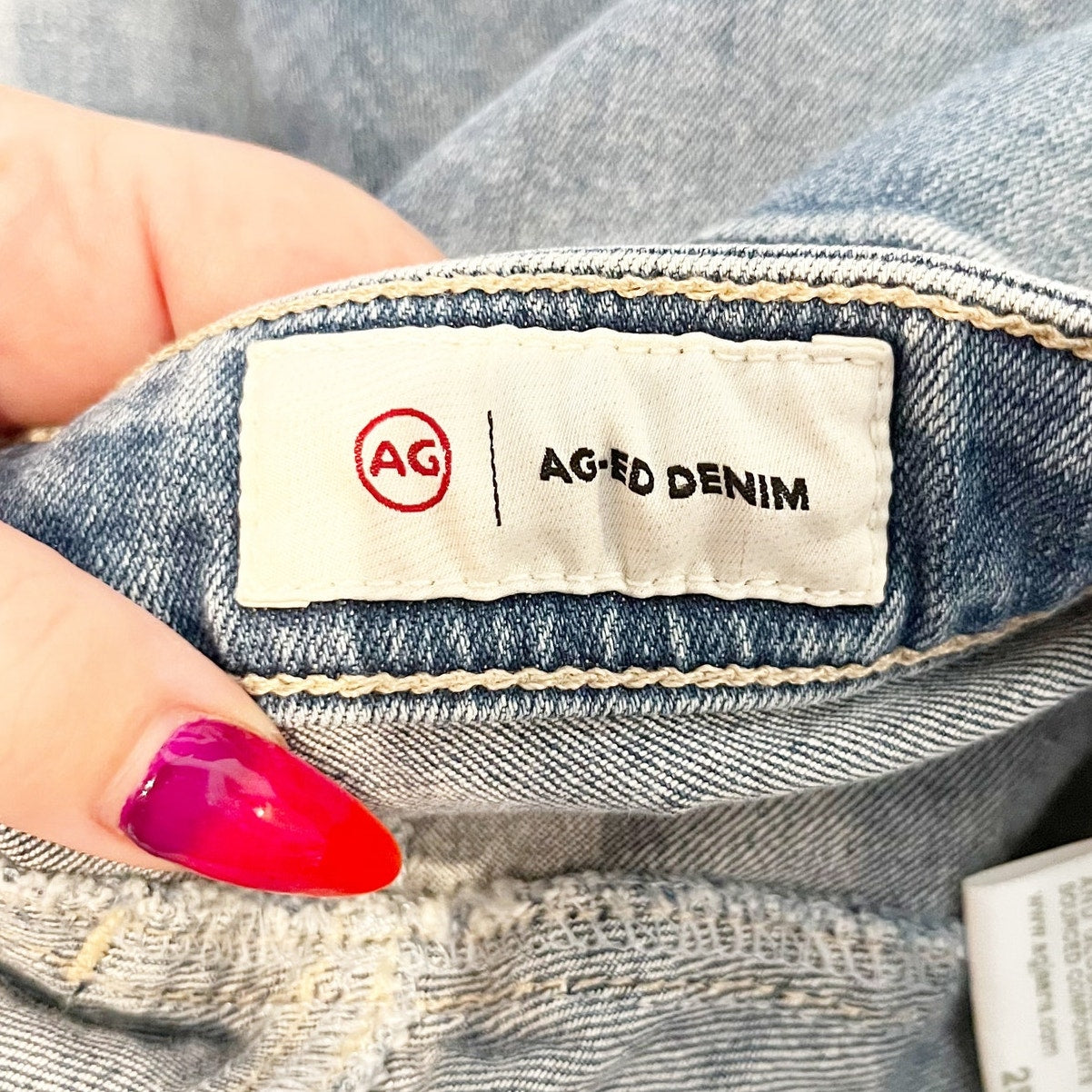 AG Adriano Goldschmied Mari Crop High Rise Slim Straight Leg Jeans Blue 25
