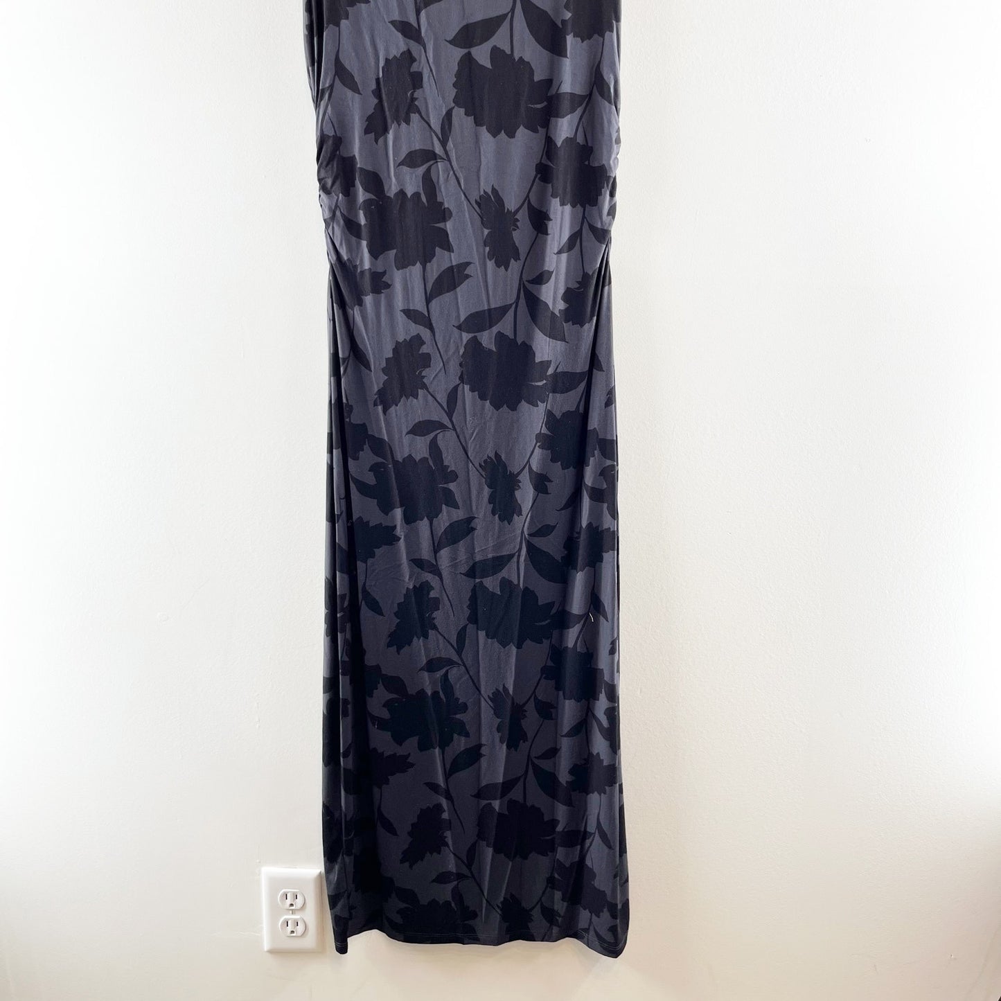Z Supply Tatum Shadow Floral Print Sleeveless Bodycon Midi Dress Black Small