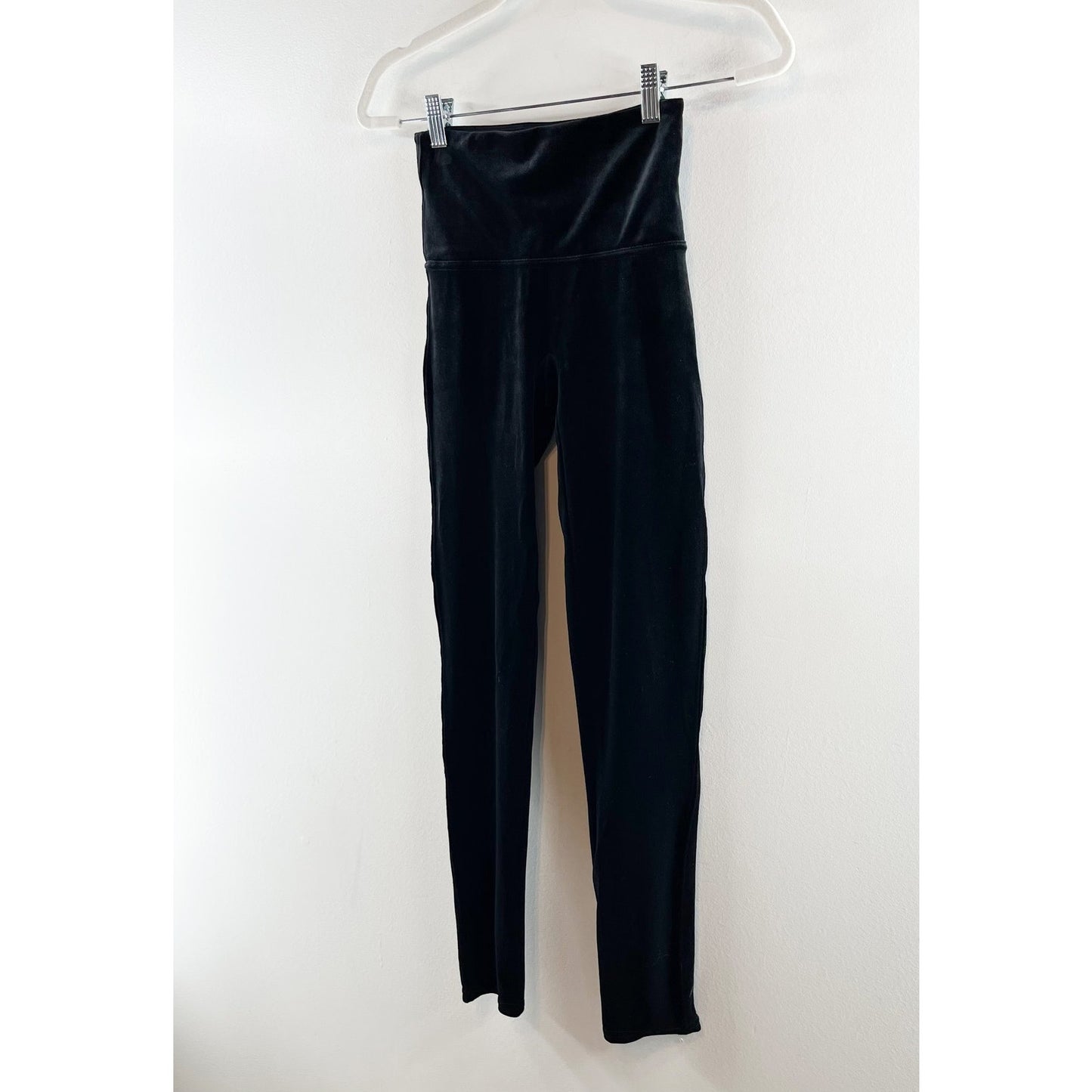Spanx High Rise Tummy Control Compression Velvet Leggings Black Small