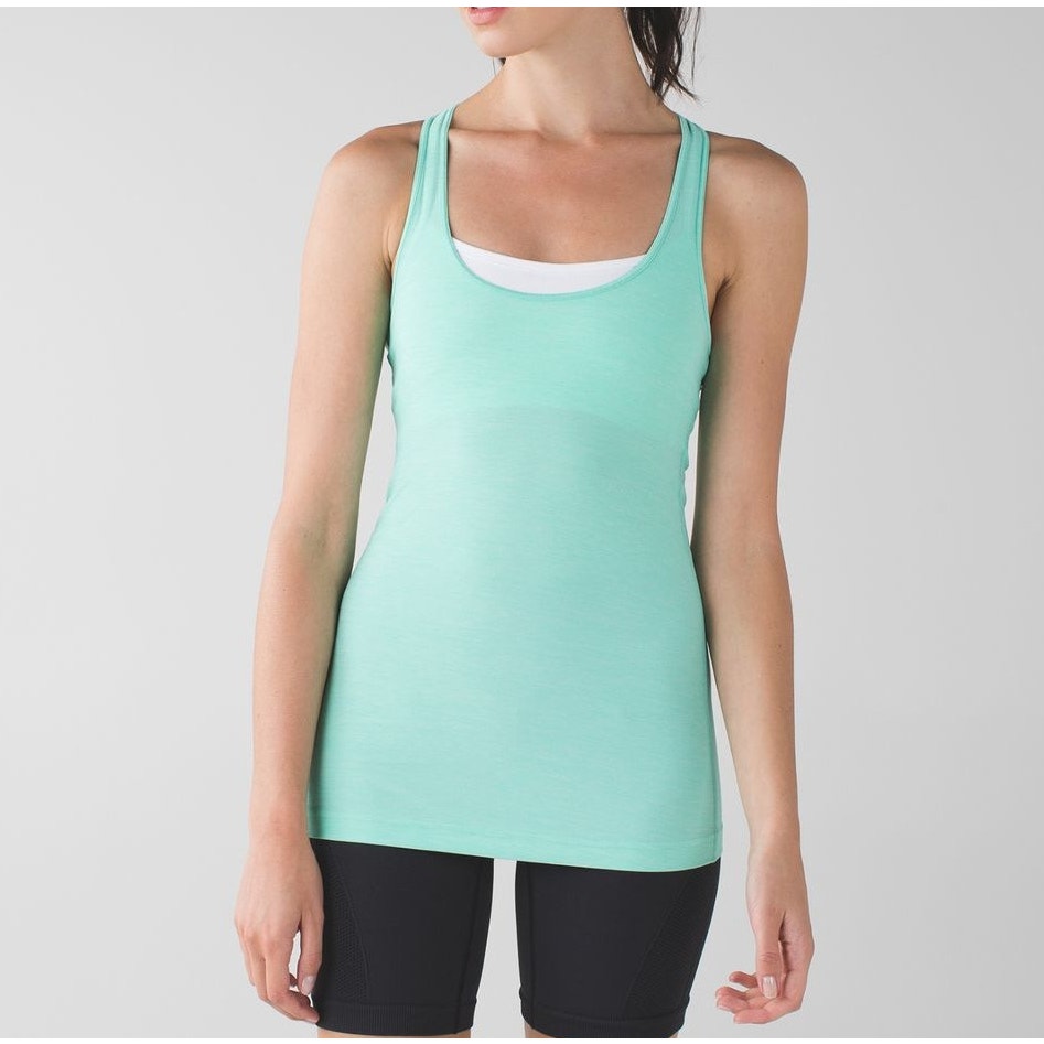 Lululemon Cool Racerback Tank Top Heathered Menthol Green 6