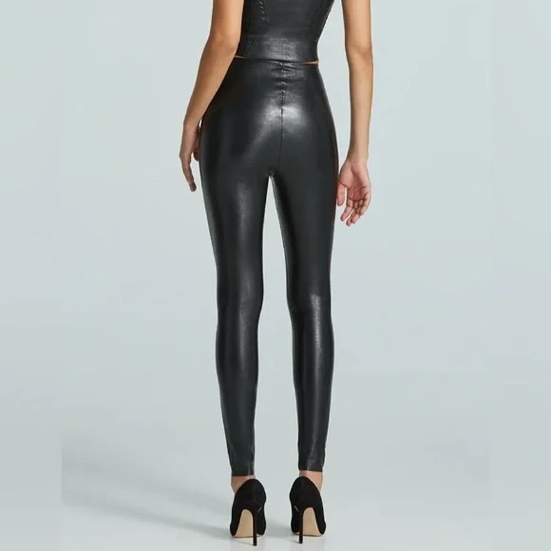 Commando High Rise Control Faux Leather Leggings Black Small
