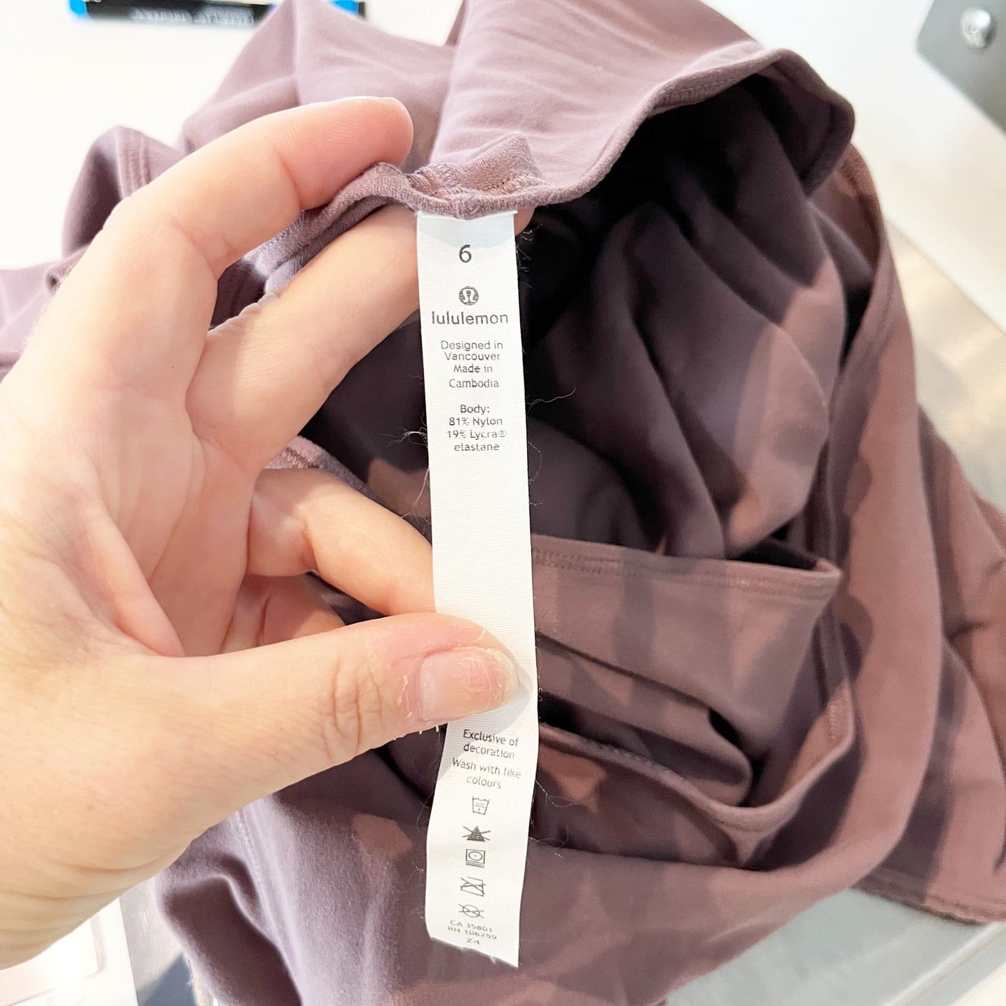 Lululemon Contour Mini Long Sleeve Dress Nulu Antique Bark Purple 6