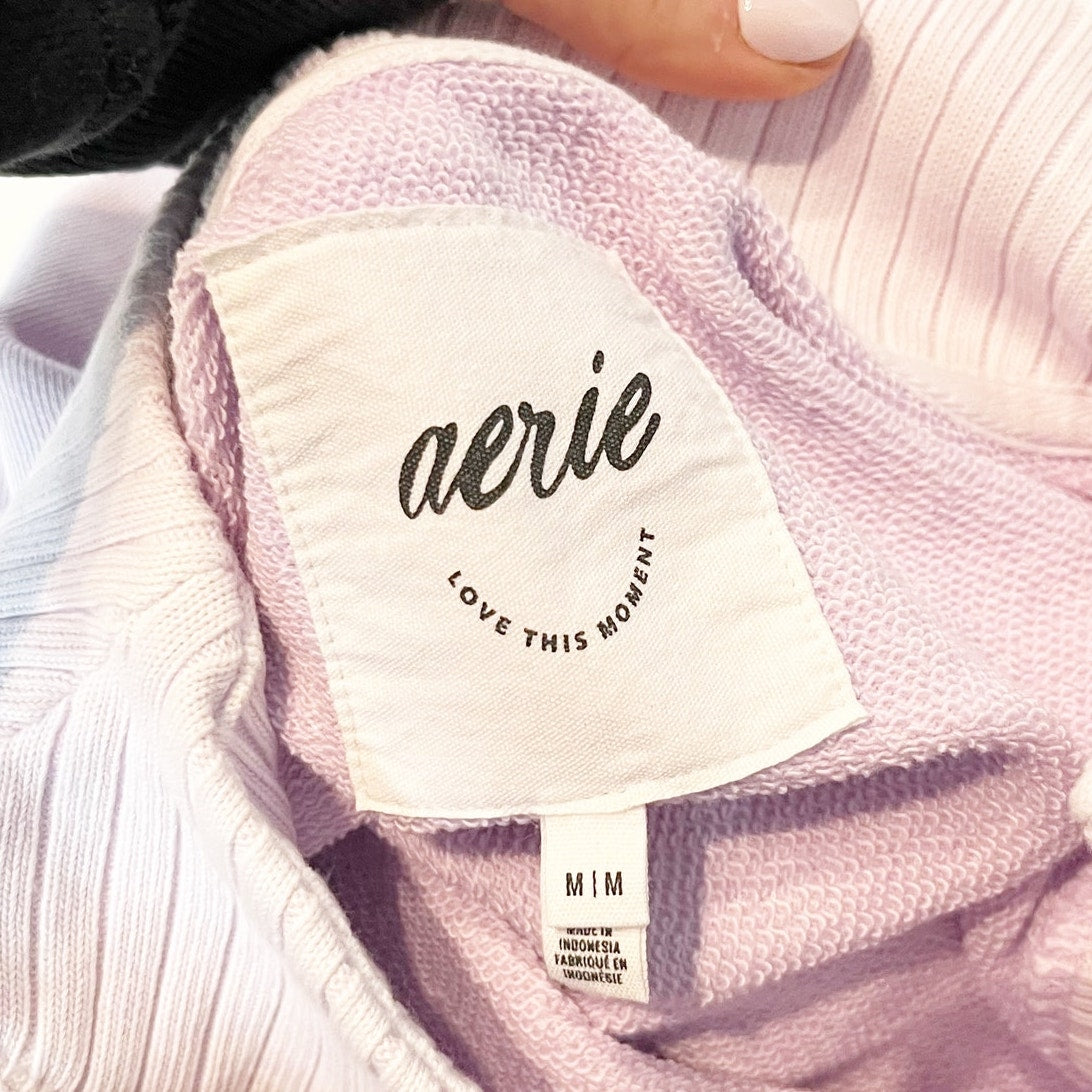 Aerie Down-To-Earth Oversized Mockneck Sweatshirt Lavender Dawn