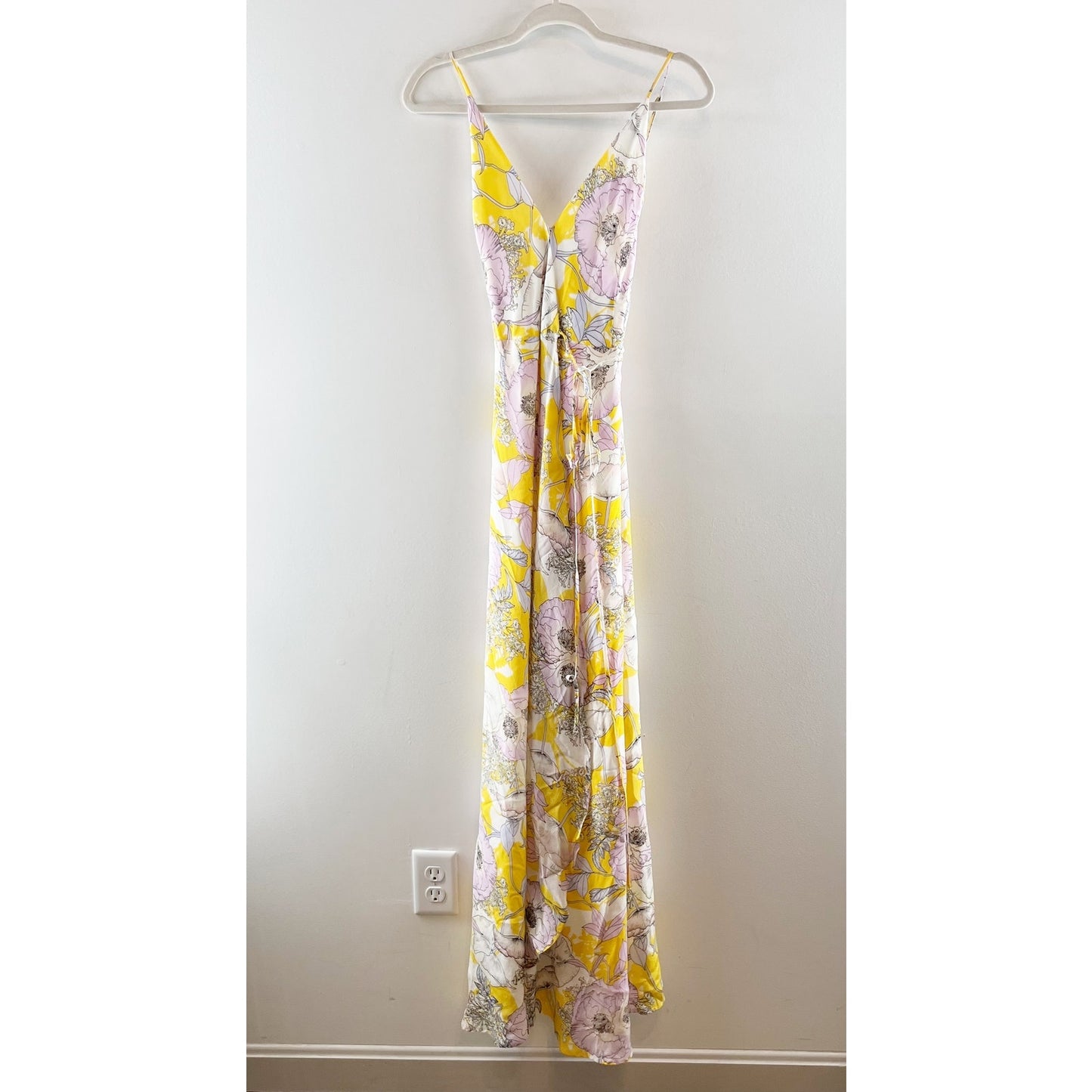 Yumi Kim Rush Hour Wrap Maxi Dress in Bora Bora Floral Yellow Medium