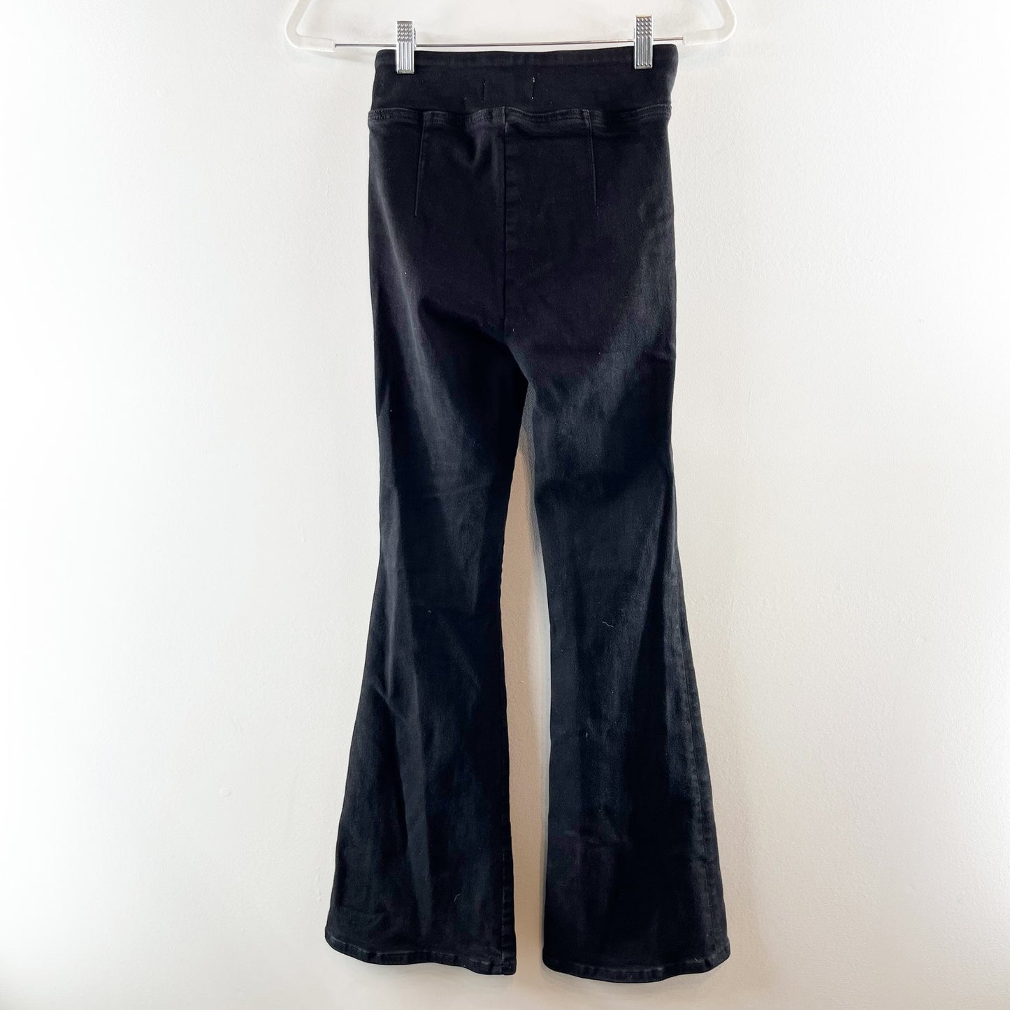 FRAME The Jet Set High Rise Flare Leg Pull On Jeans Black 0
