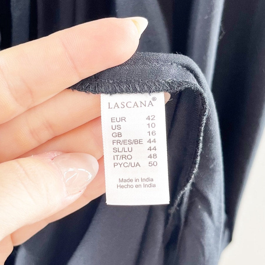 Lascana Short Sleeve Tie Front Maxi Duster Cover Up Black 10