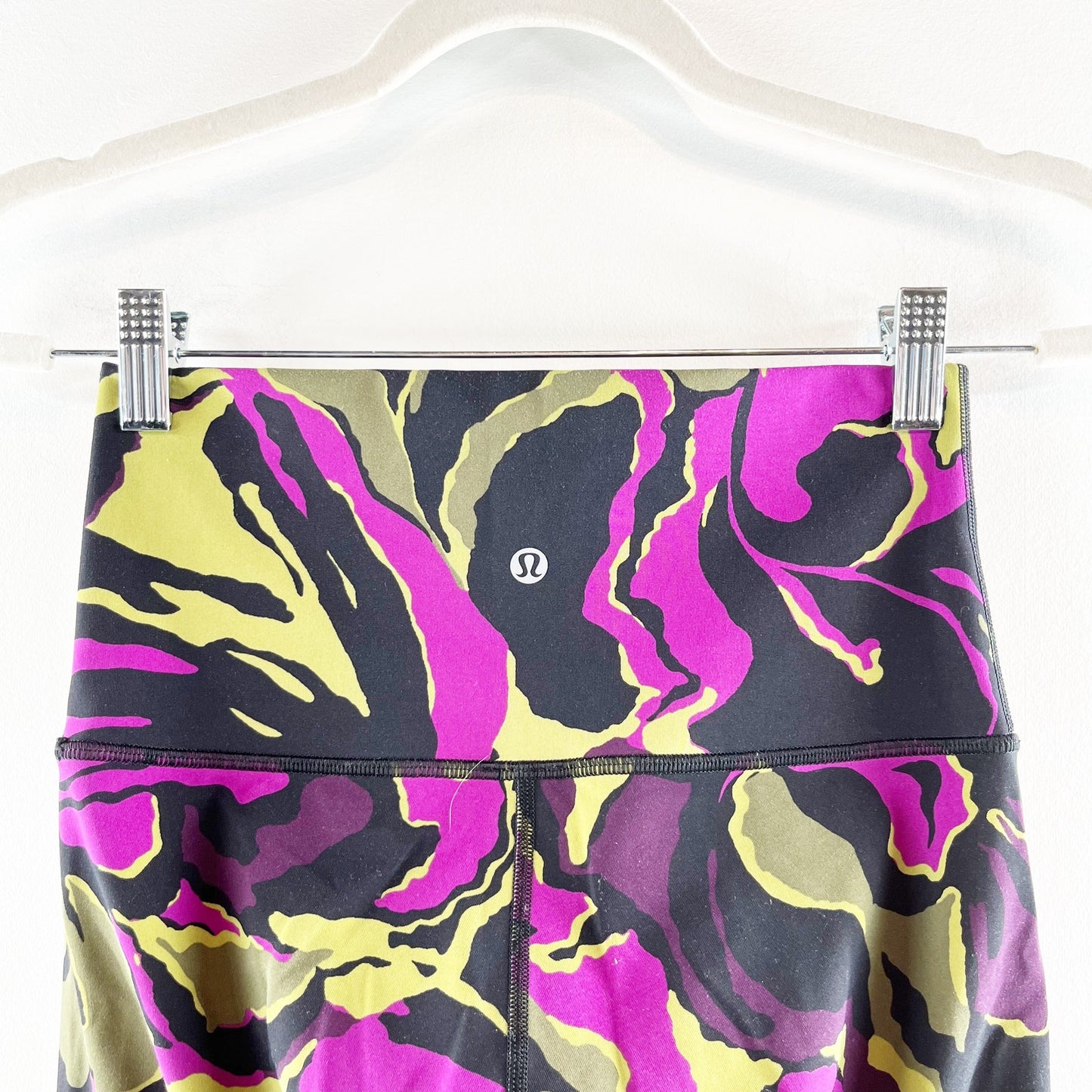 Lululemon Wunder Under High Rise Leggings Boom Bloom Chartreuse Green Aurora 6